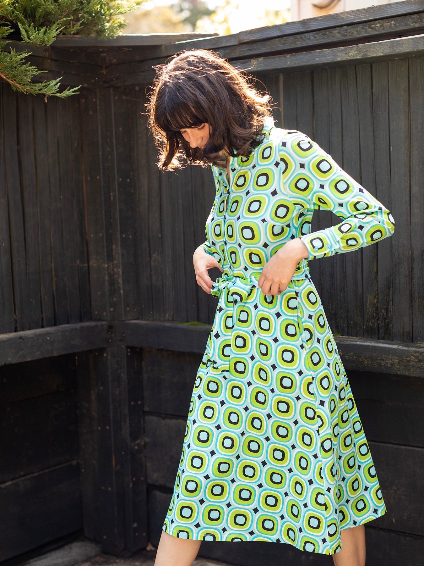 DELIA midi dress Bullseye Mint - Lesley Evers - cotton dress - delia - Dress