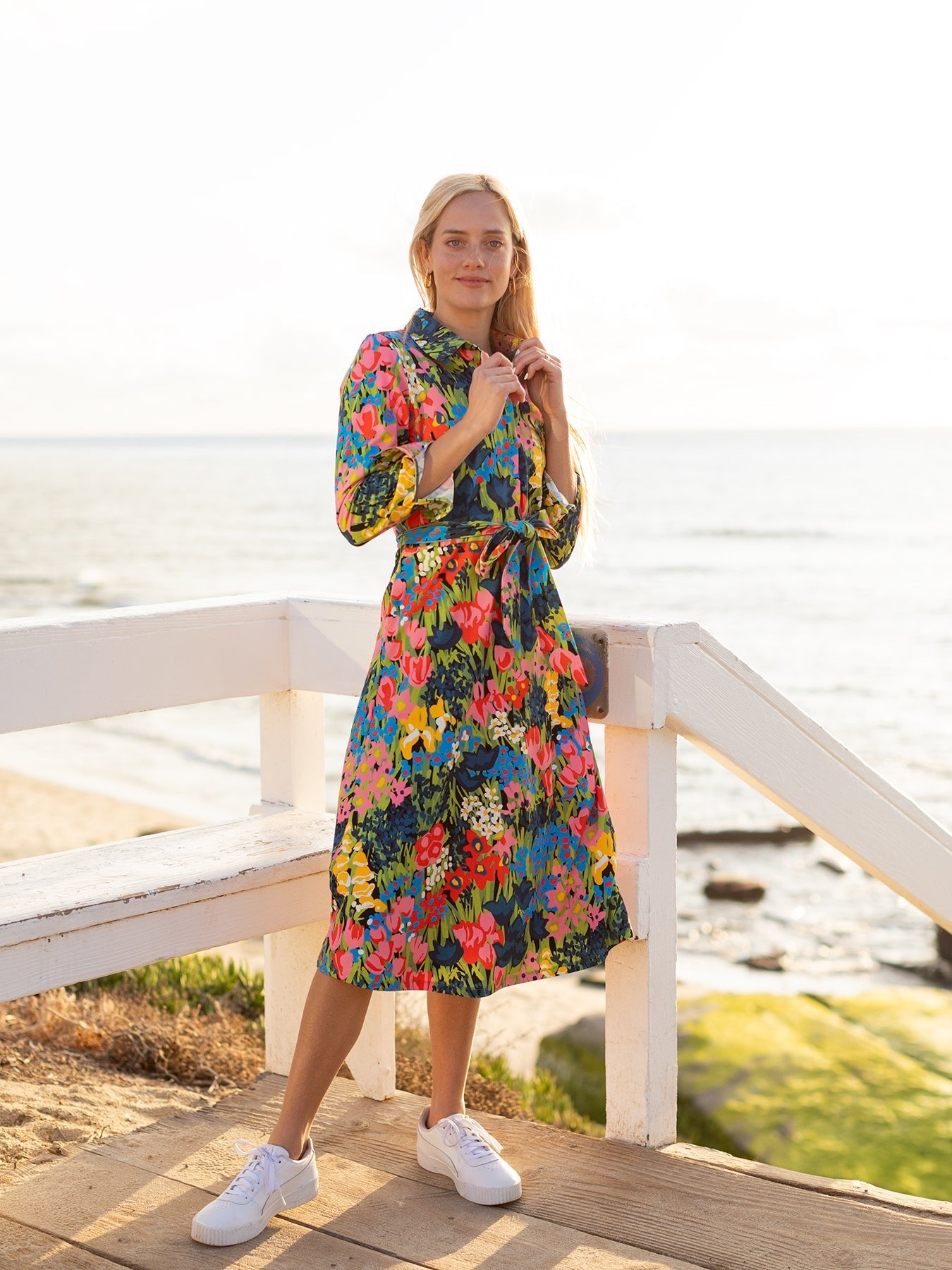 DELIA midi dress Queen's Garden - Lesley Evers - cotton dress - delia - Dress