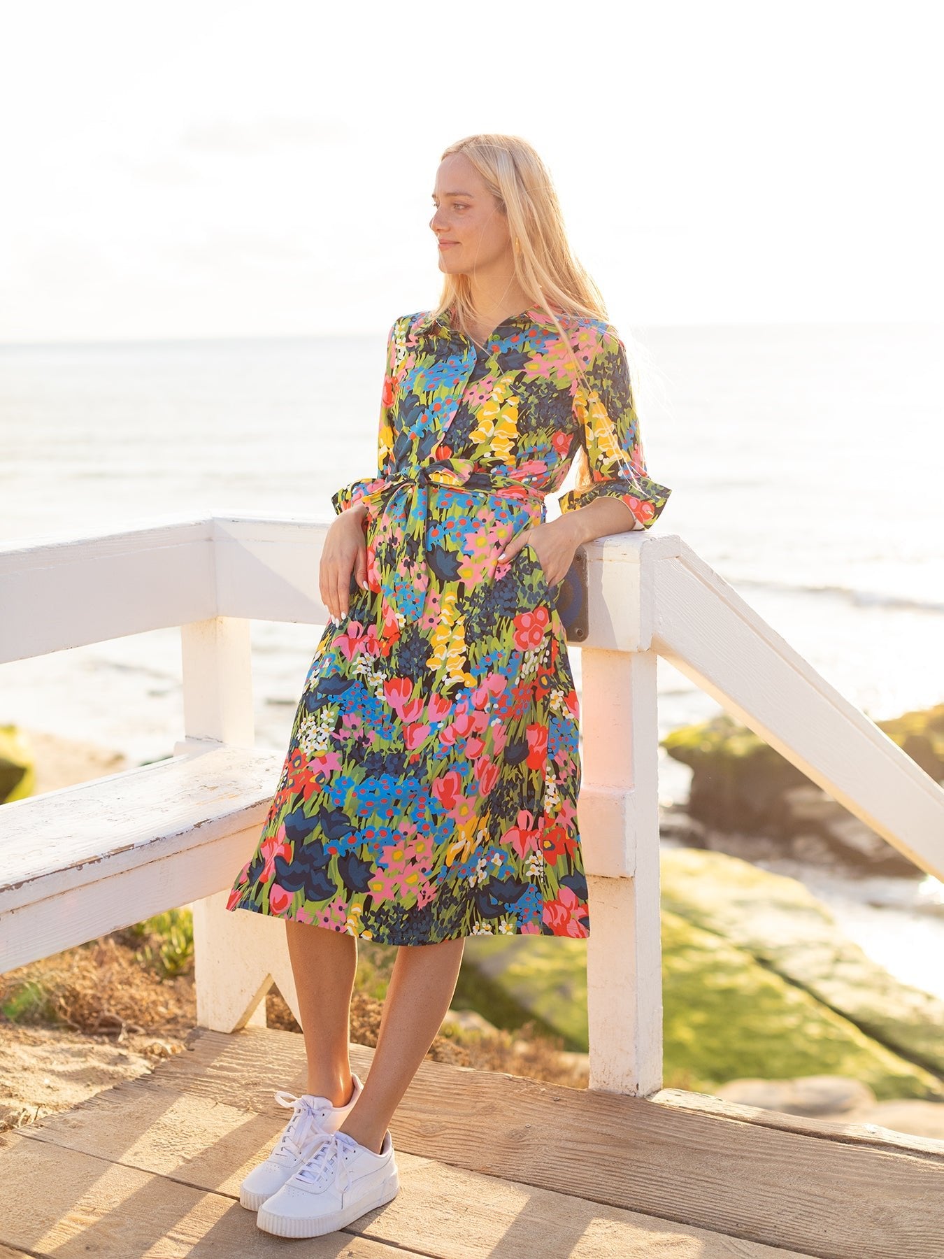 DELIA midi dress Queen's Garden - Lesley Evers - cotton dress - delia - Dress