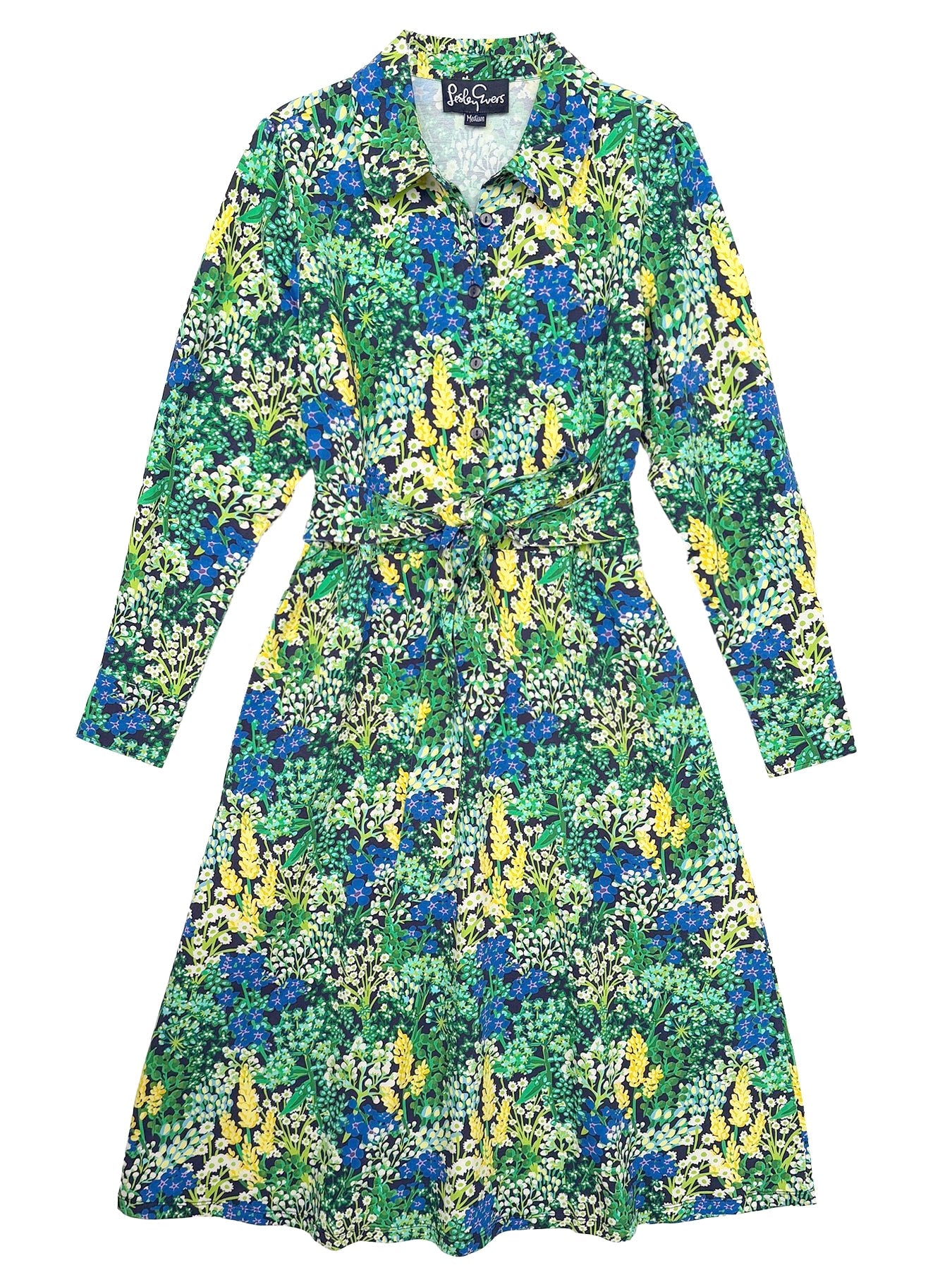 DELIA midi dress Spring Meadow Green - Lesley Evers - cotton dress - delia - Dress