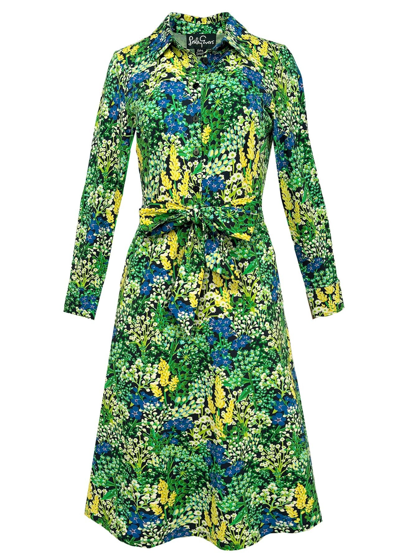 DELIA midi dress Spring Meadow Green - Lesley Evers - cotton dress - delia - Dress