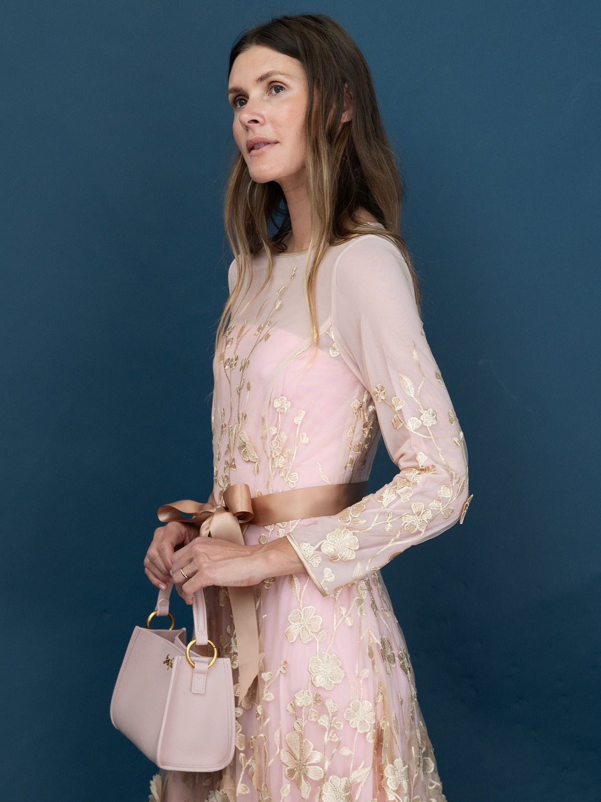 DELPHINE dress Gold Blush - Lesley Evers-Dress-gown-Shop