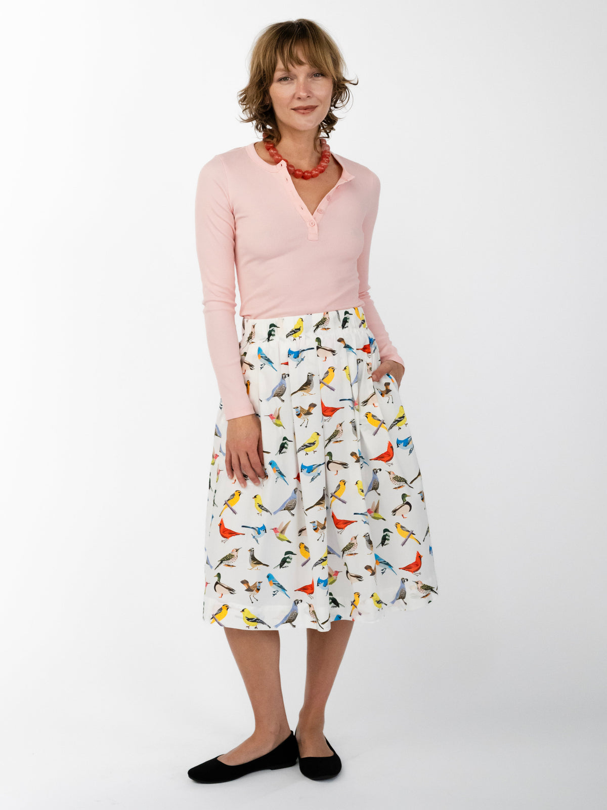 DIXIE skirt Birds - Lesley Evers-Bird Collection-birds-Bottoms