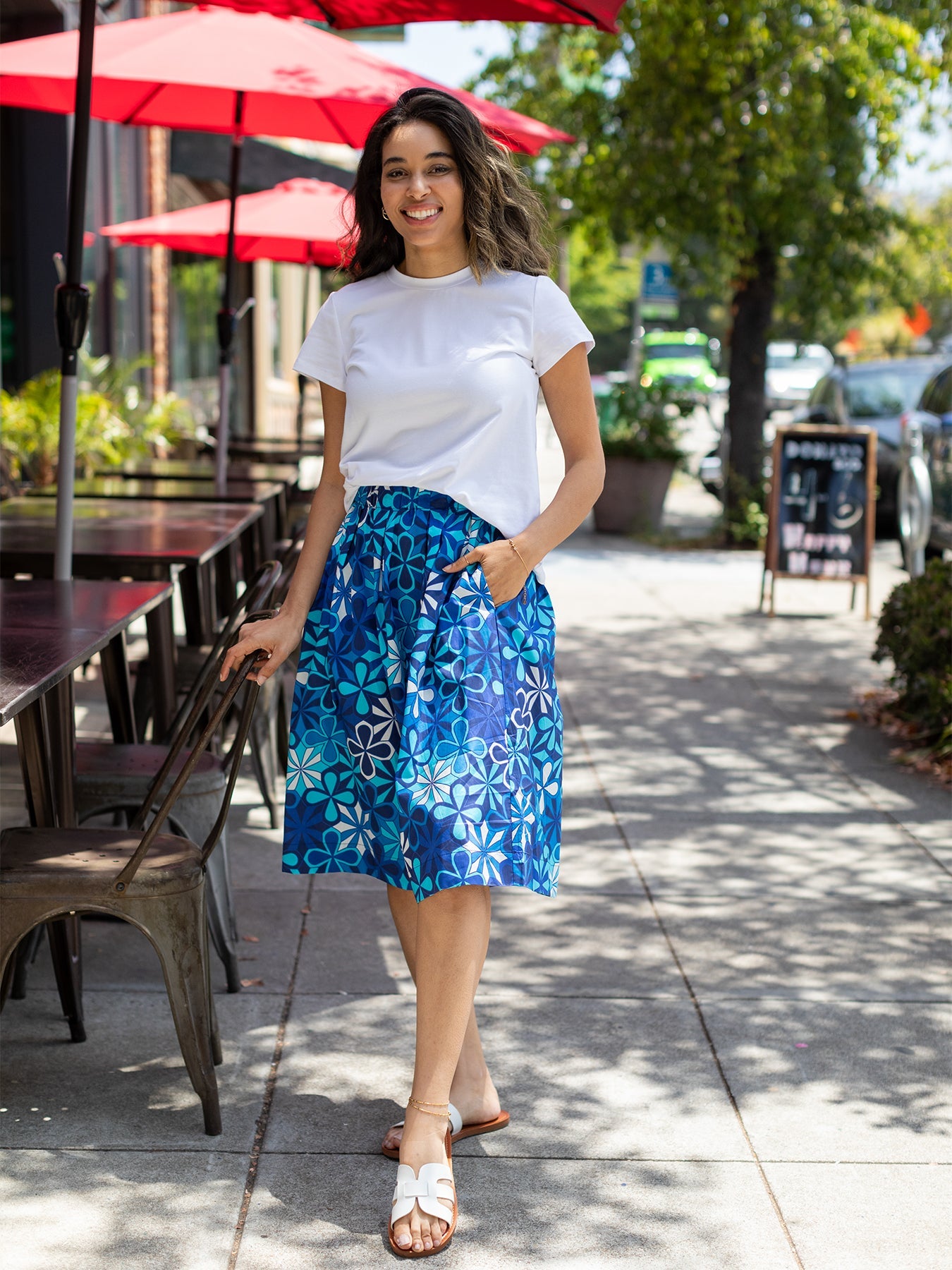 DIXIE skirt Kaleidoscope Blue - Lesley Evers - Blue - Bottoms - Shop