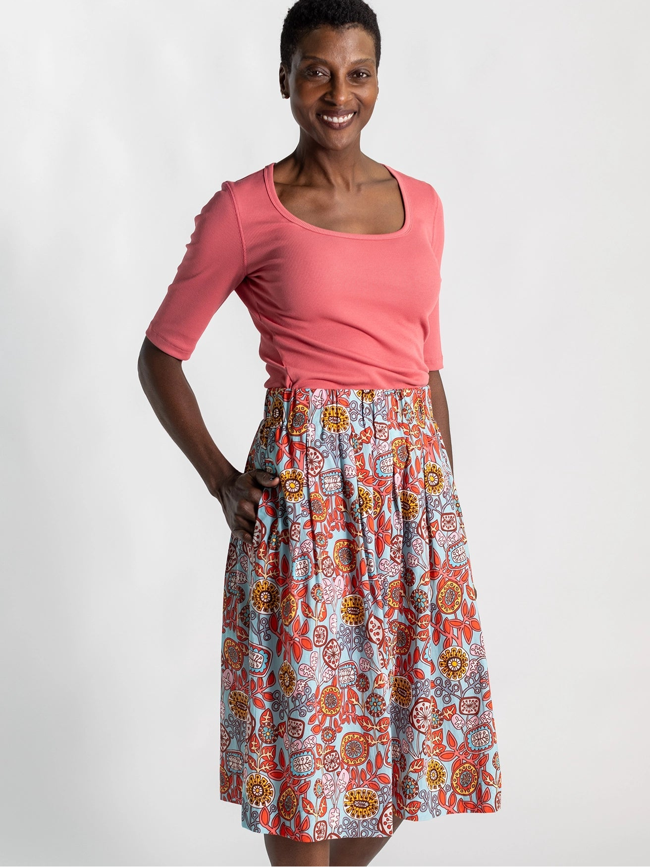 DIXIE skirt Petal Pop Mint - Lesley Evers - Blue - Bottoms - dixie