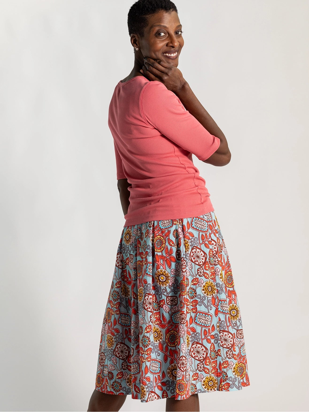 DIXIE skirt Petal Pop Mint - Lesley Evers - Blue - Bottoms - dixie