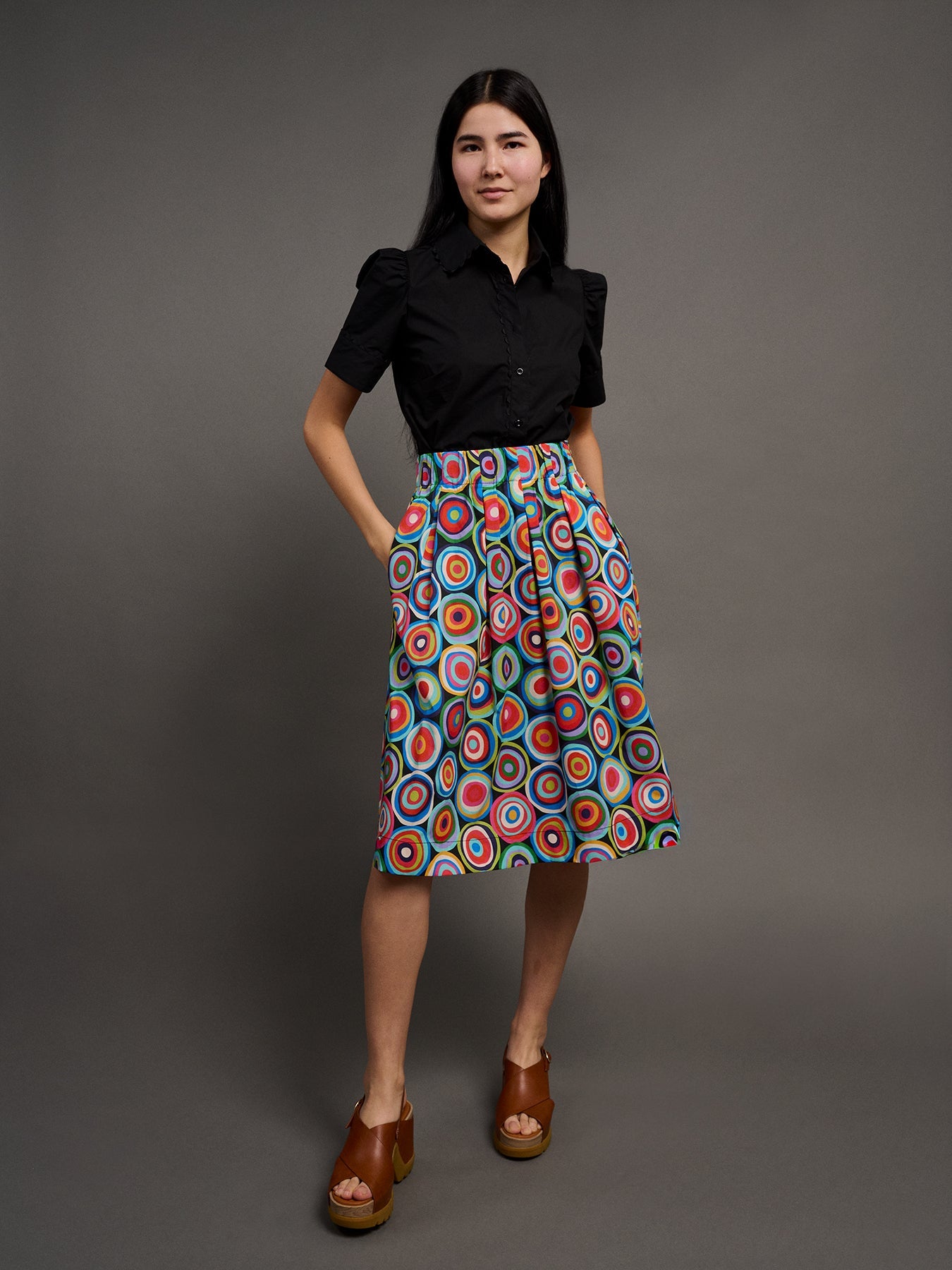 DIXIE skirt Pismo Multi - Lesley Evers - Blue - Bottoms - dixie