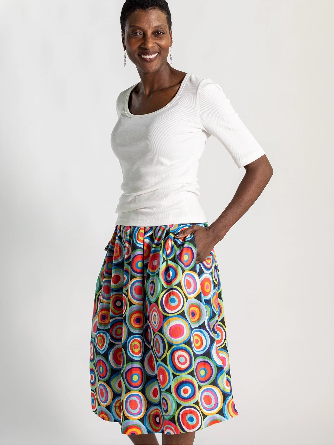 DIXIE skirt Pismo Multi - Lesley Evers - Blue - Bottoms - dixie