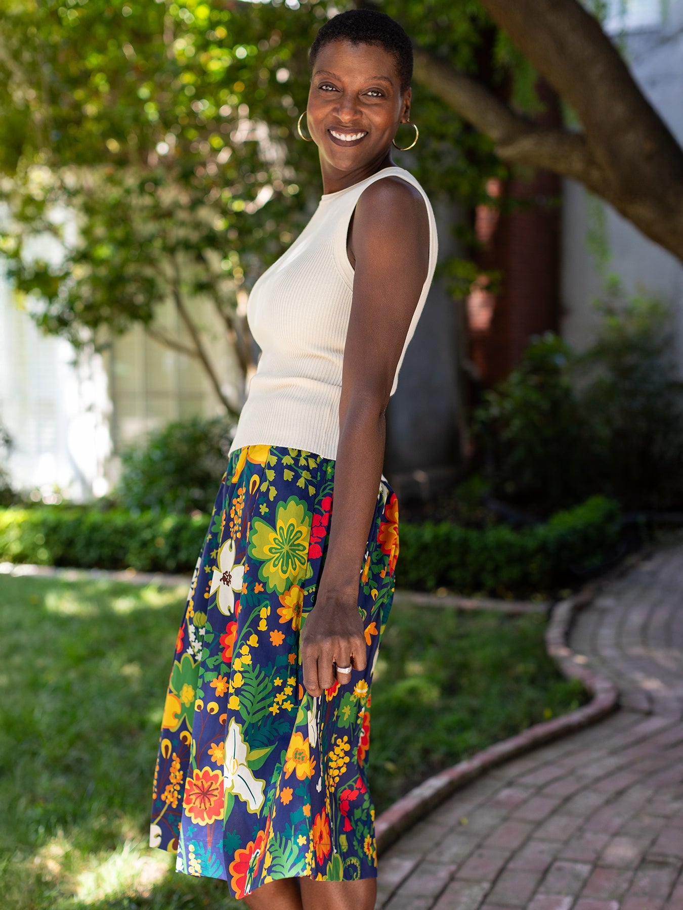 DIXIE skirt Woodland Navy - Lesley Evers - Blue - Bottoms - Shop