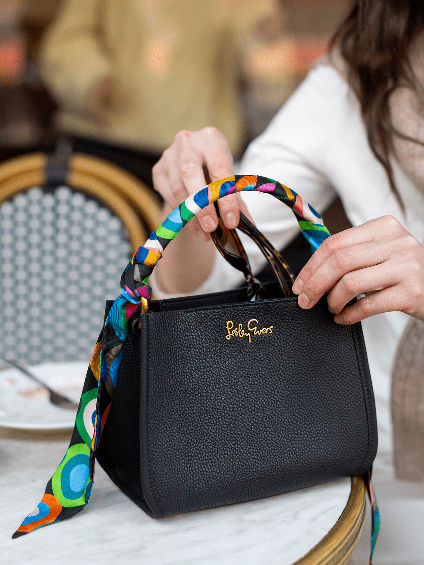 DOTTIE Leather Handbag Black - Lesley Evers - Accessories - Bonnie cover - Giftable