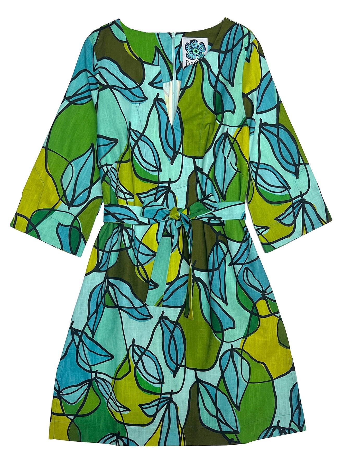 DREW dress Pears - Lesley Evers-black dress-cotton dress-cotton slub