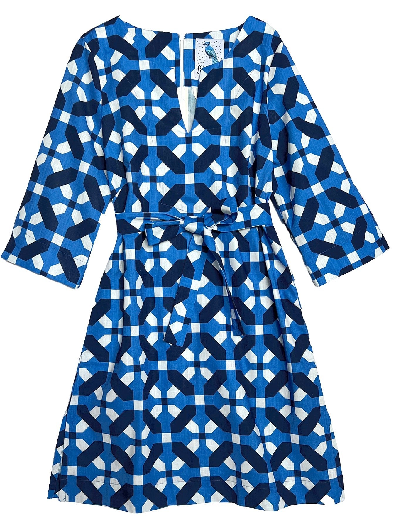 DREW dress Trellis Blue - Lesley Evers-black and white-black and white dress-black dress