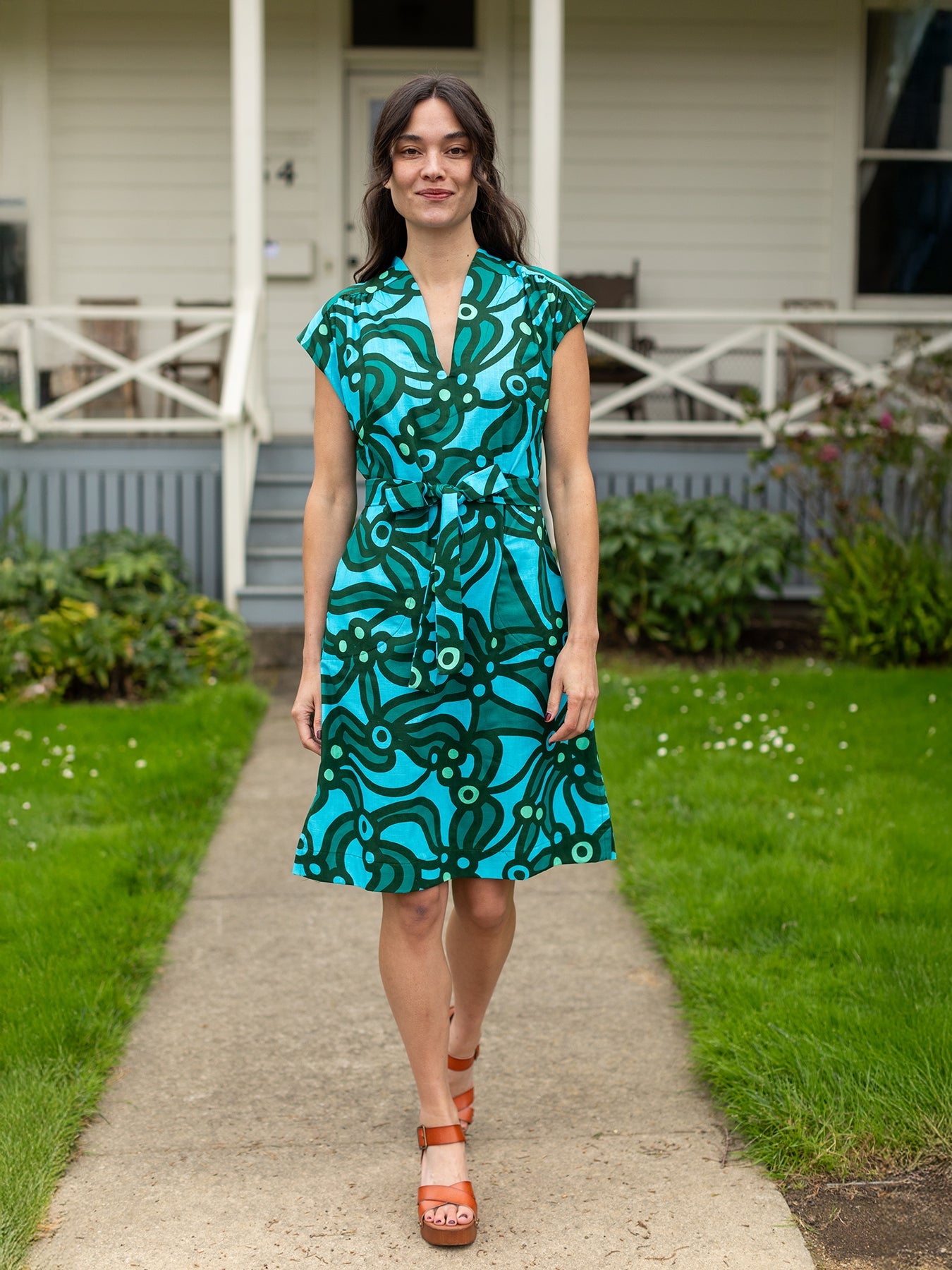 ELAINE Chicka Boom Green - Lesley Evers - chicka boom - chickaboom - Dress