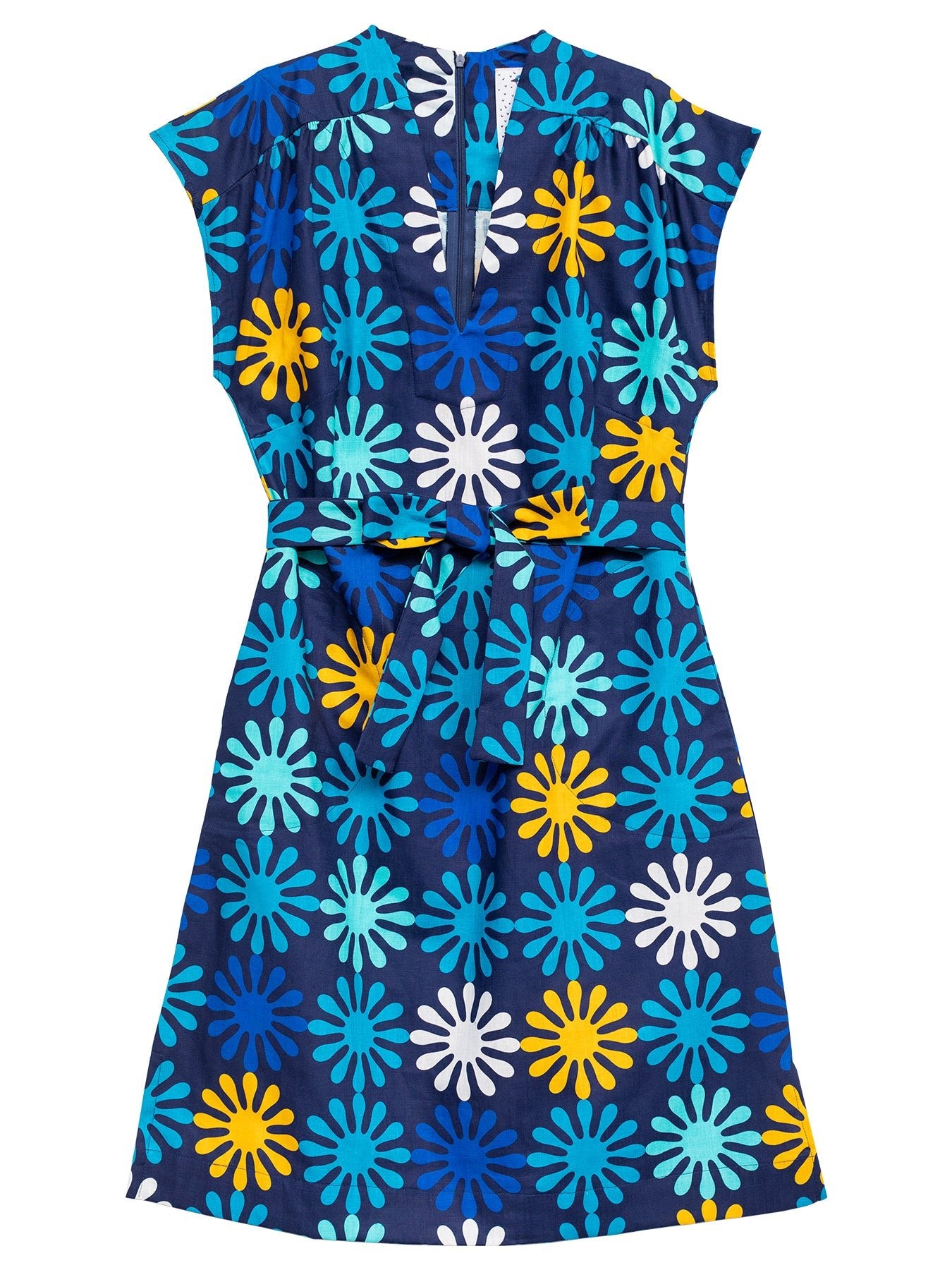 ELAINE dress Spritz Blue - Lesley Evers - butterflies - butterflies moths - cotton dress