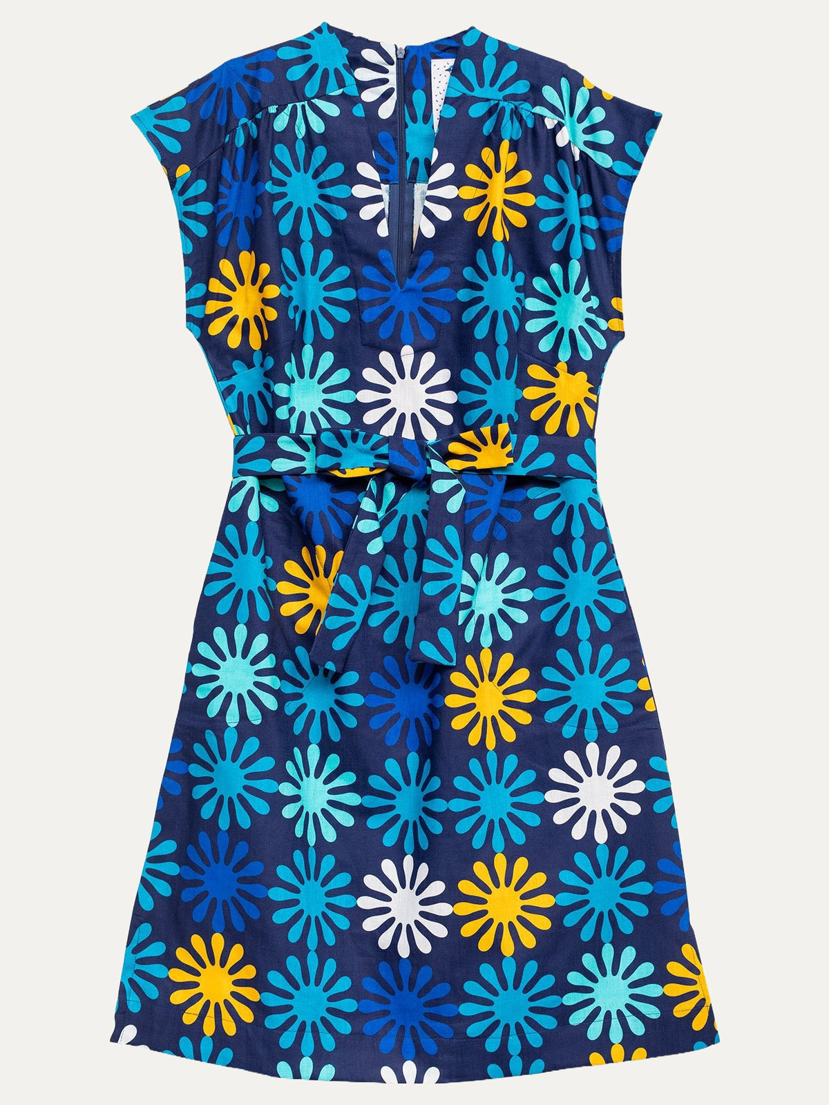 ELAINE dress Spritz Blue - Lesley Evers-butterflies-butterflies moths-cotton dress