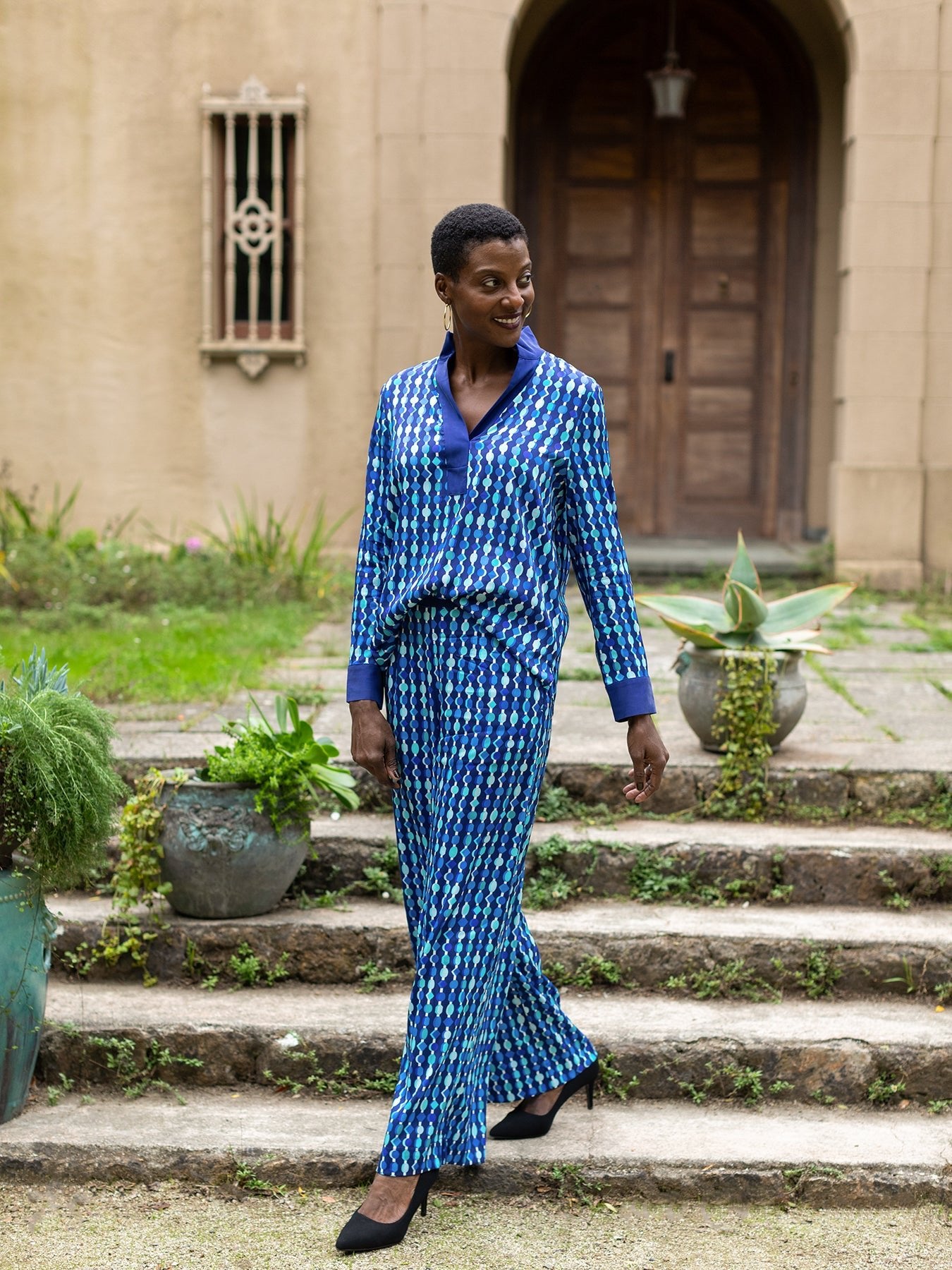 ELIZABETH pant Beads Navy - Lesley Evers - Bottoms - Pants - Shop