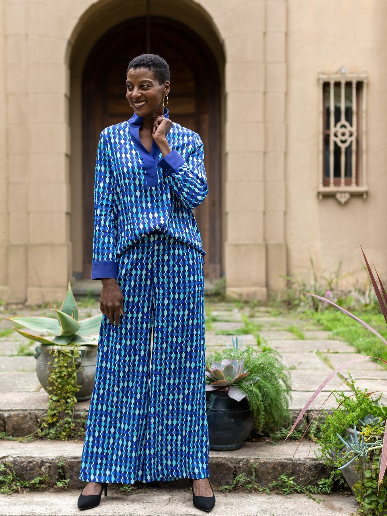 ELIZABETH pant Beads Navy - Lesley Evers - Bottoms - Pants - Shop