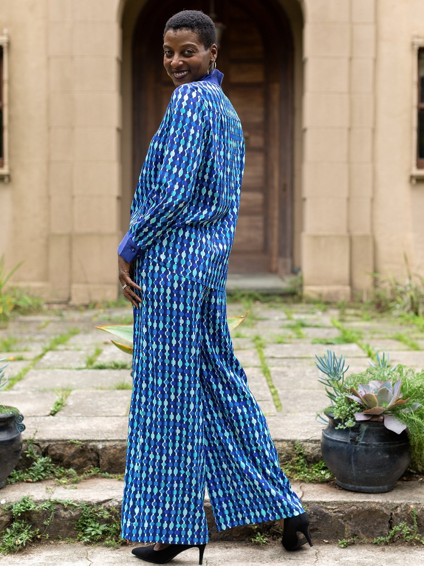 ELIZABETH pant Beads Navy - Lesley Evers - Bottoms - Pants - Shop