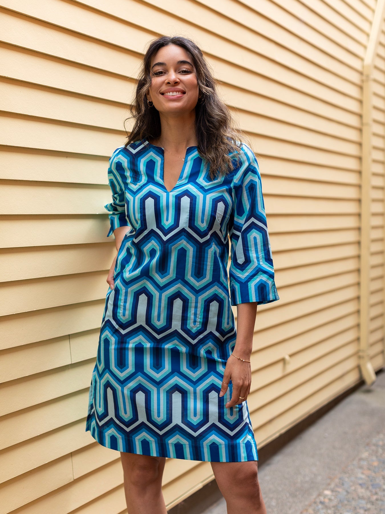 ELLIE dress Corinth Blue - Lesley Evers - Dress - ellie - knee length