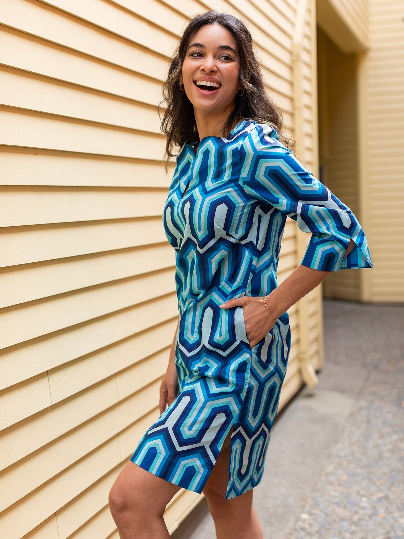 ELLIE dress Corinth Blue - Lesley Evers - Dress - ellie - knee length