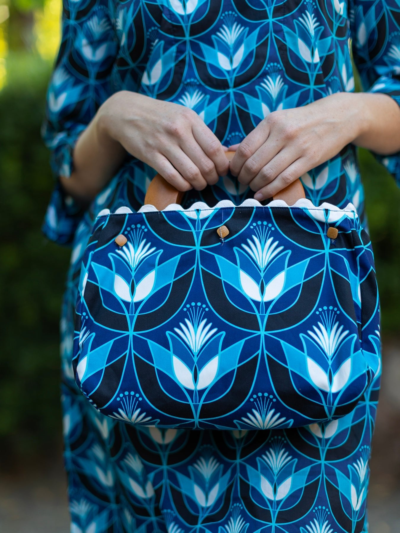 ELLIE dress Geo Tulips Blue - Lesley Evers - Dress - jubilee - jubilee multi