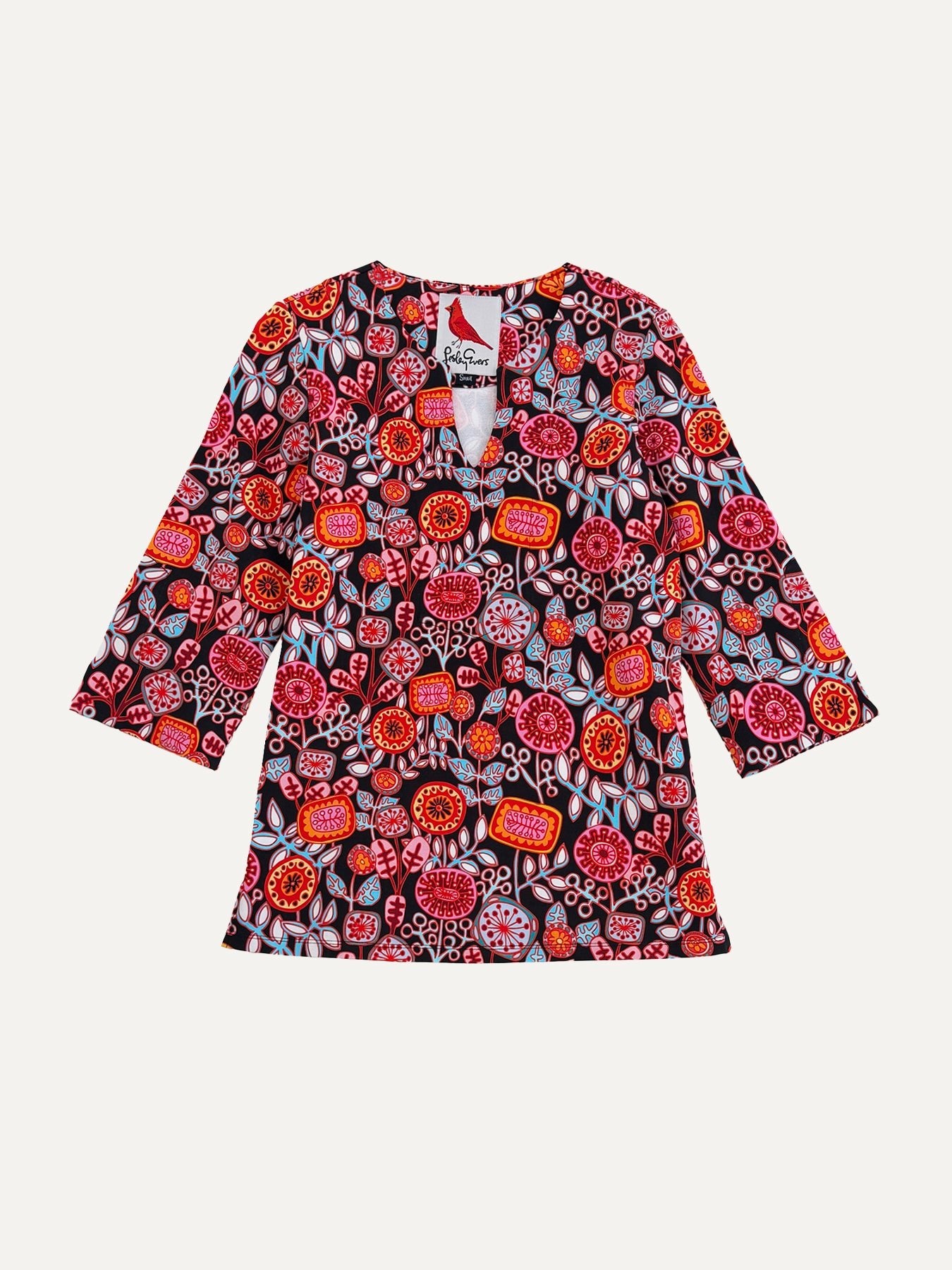 ELLIOT top Petal Pop Red - Lesley Evers-Blue-chicka boom-chickaboom