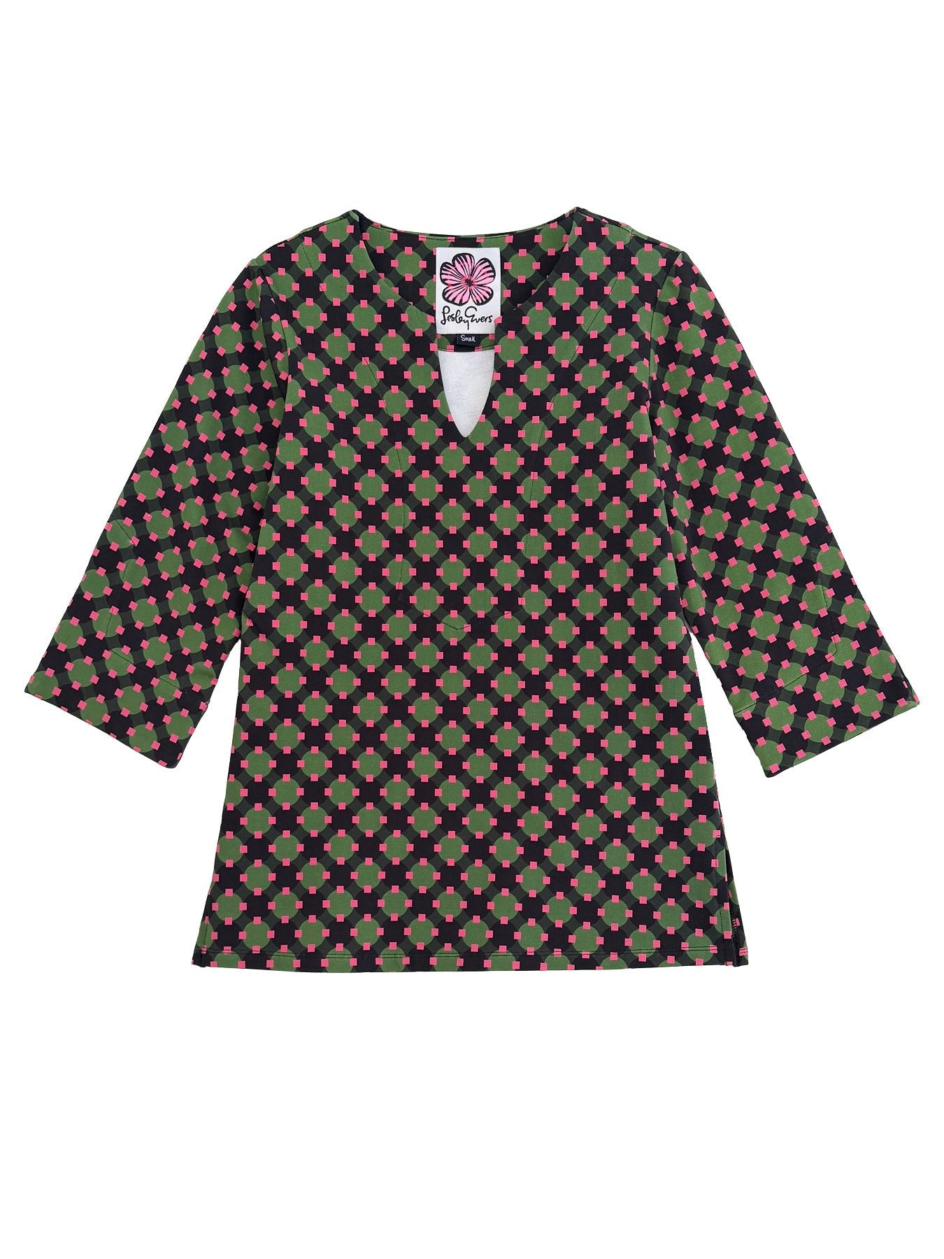 ELLIOT top Sorrento Pink and Green - Lesley Evers-Blue-chicka boom-chickaboom