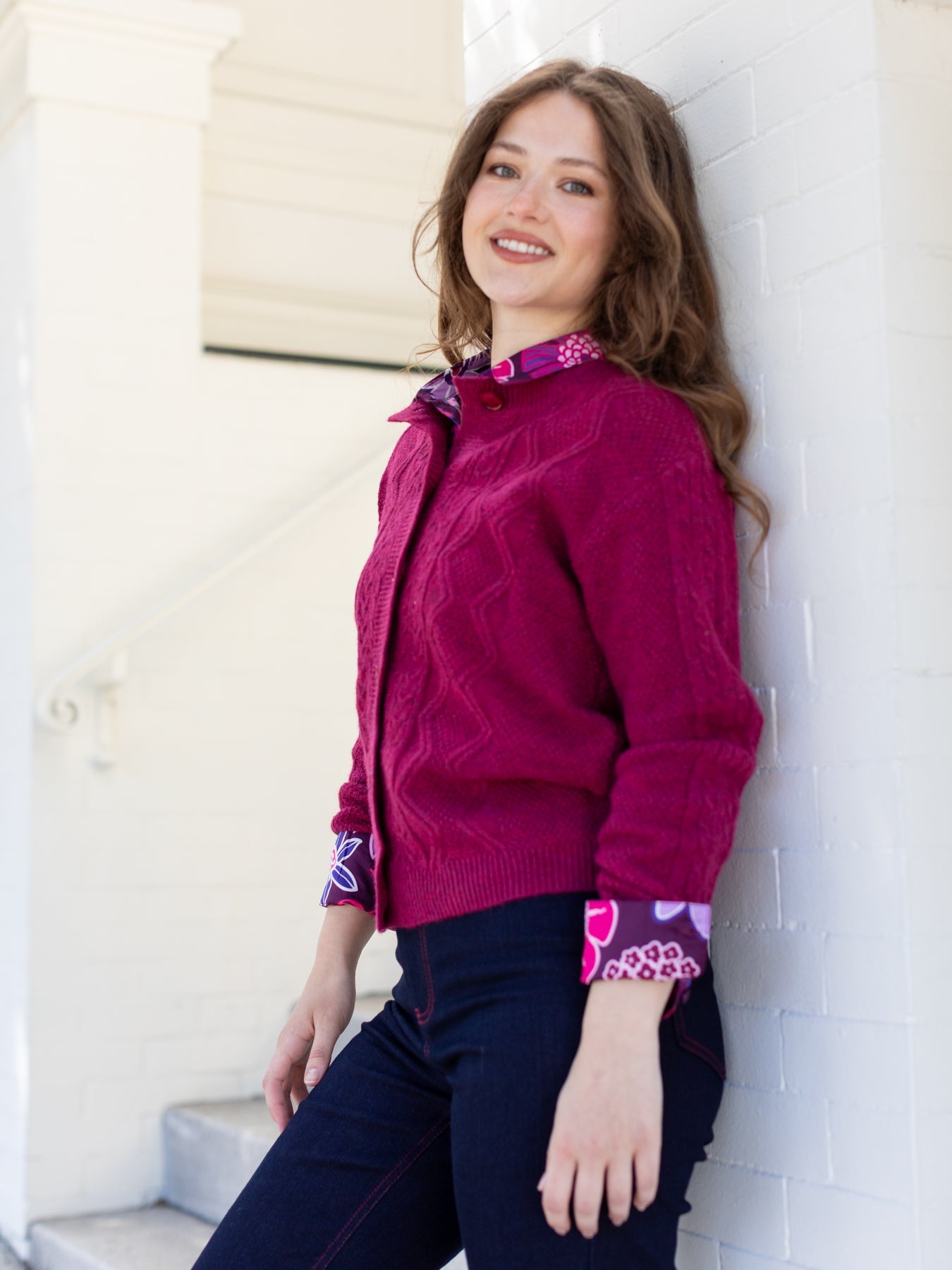 EMMA cardigan Berry - Lesley Evers - Best Seller - cardigan - emma