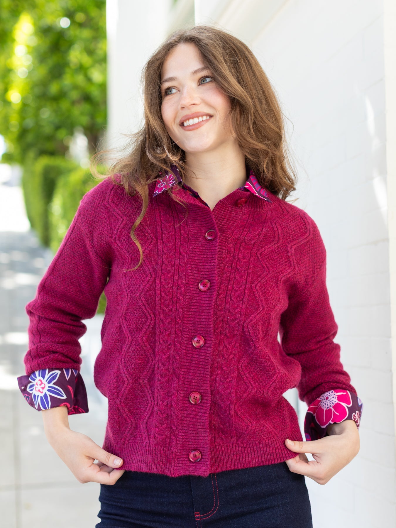 EMMA cardigan Berry - Lesley Evers - Best Seller - cardigan - emma