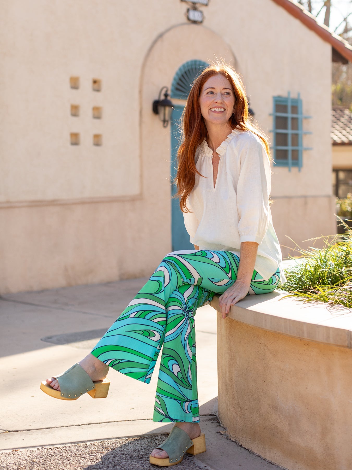 ERIKA pant Del Mar Seafoam - Lesley Evers - Best Seller - Bottoms - Pants