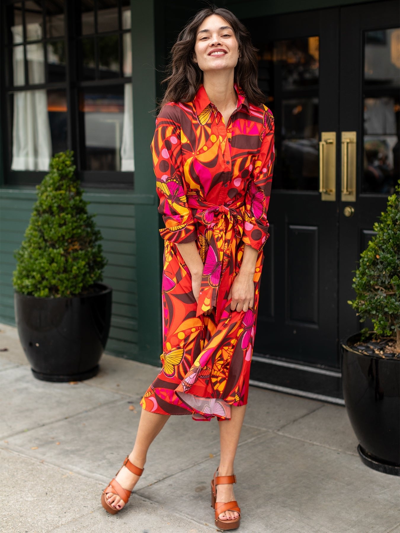 ERNESTINE dress Serendipity Red - Lesley Evers - cotton dress - Dress - earnestine