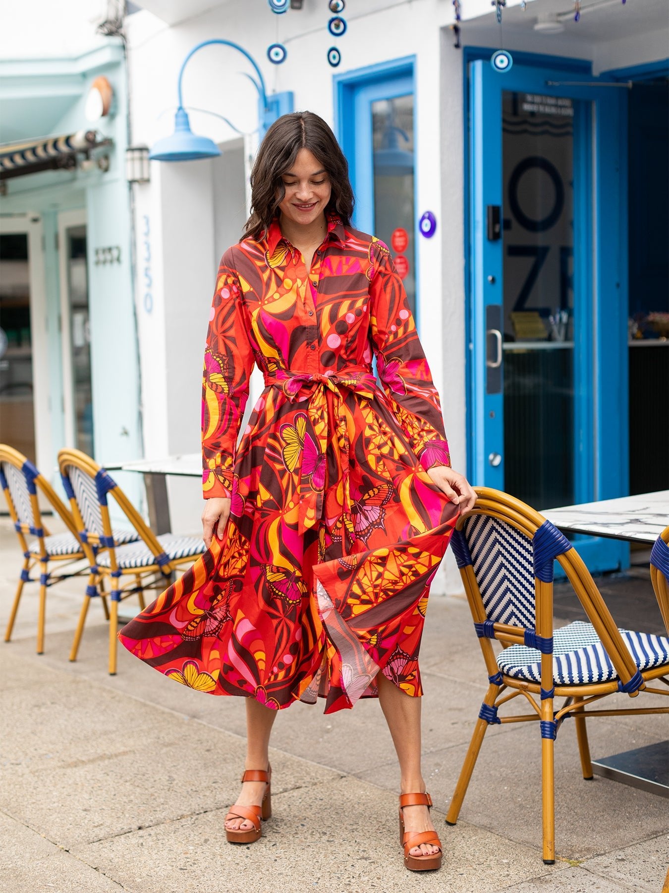 ERNESTINE dress Serendipity Red - Lesley Evers - cotton dress - Dress - earnestine