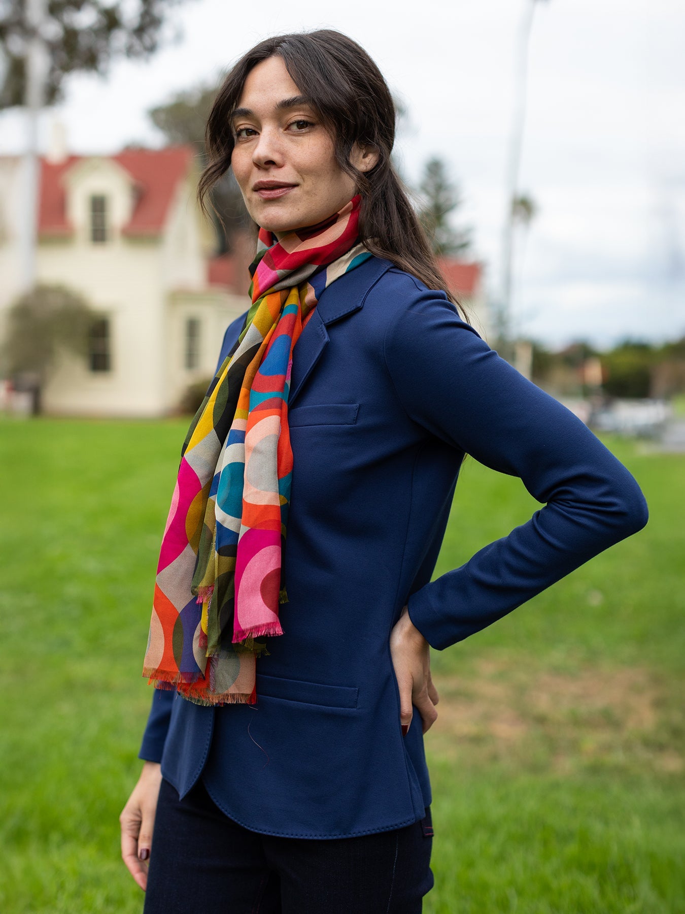 ESME silk scarf Circles Light - Lesley Evers - Accessories - BF200 - esme