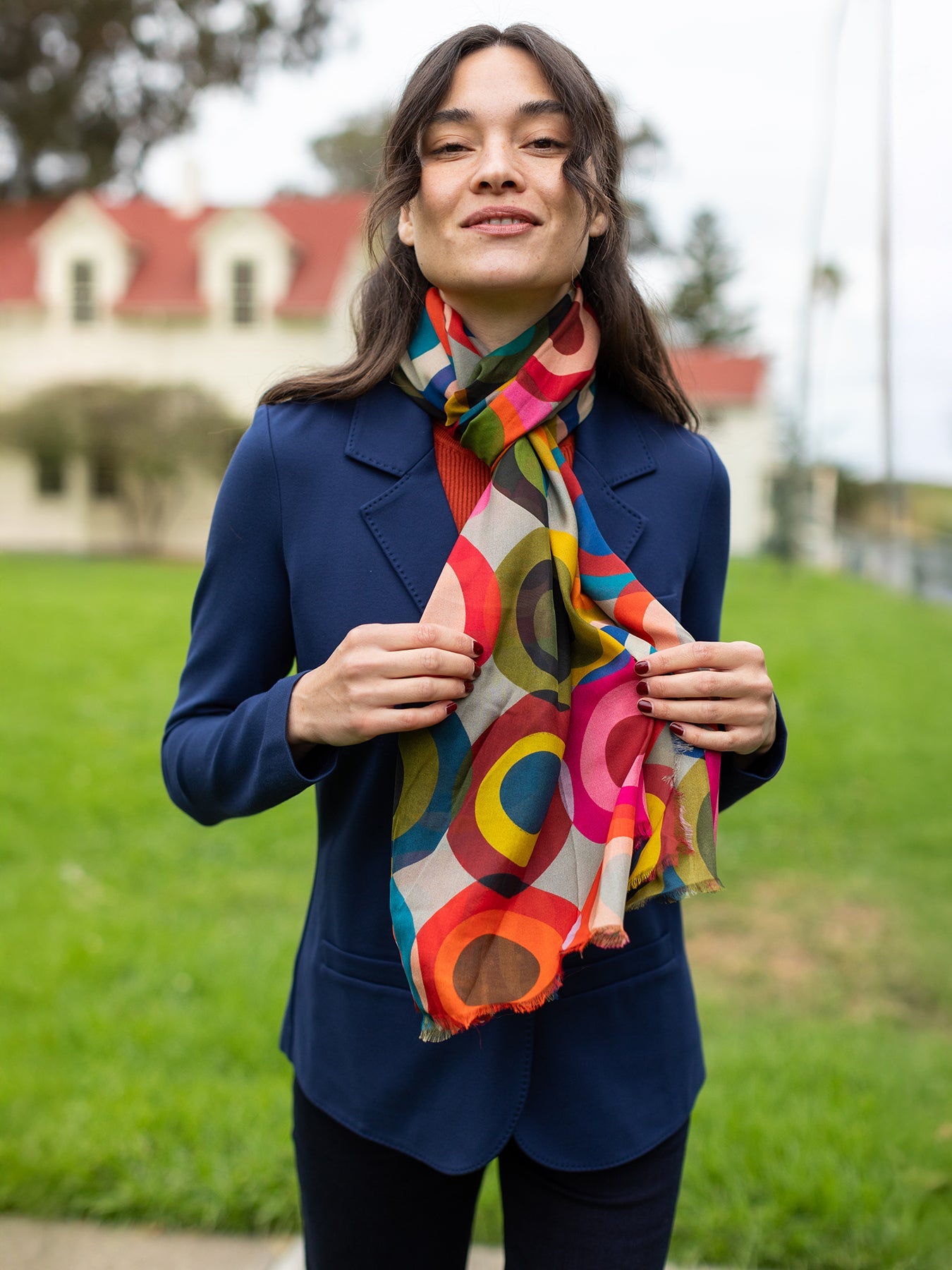 ESME silk scarf Circles Light - Lesley Evers - Accessories - BF200 - esme