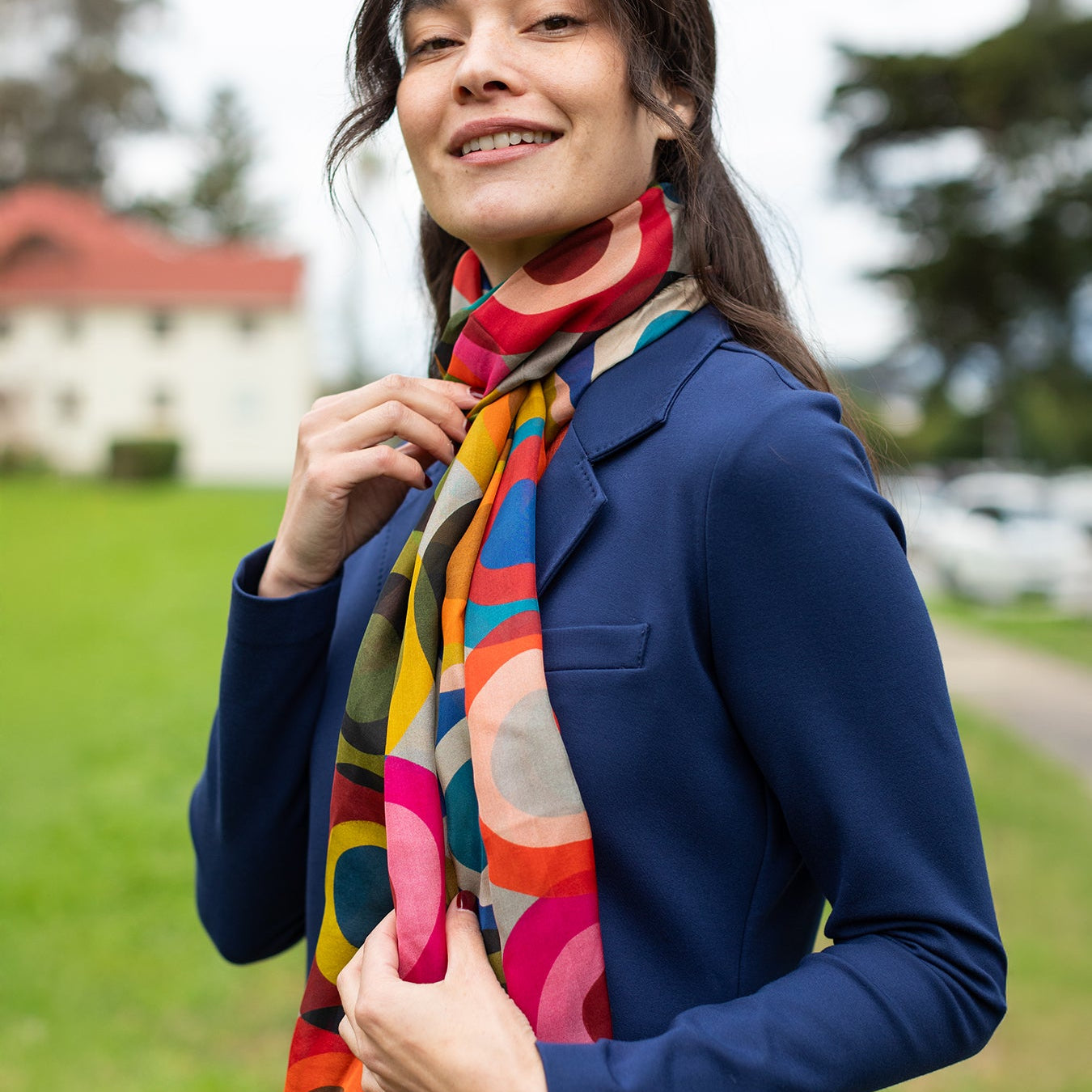 ESME silk scarf Circles Light - Lesley Evers - Accessories - BF200 - esme