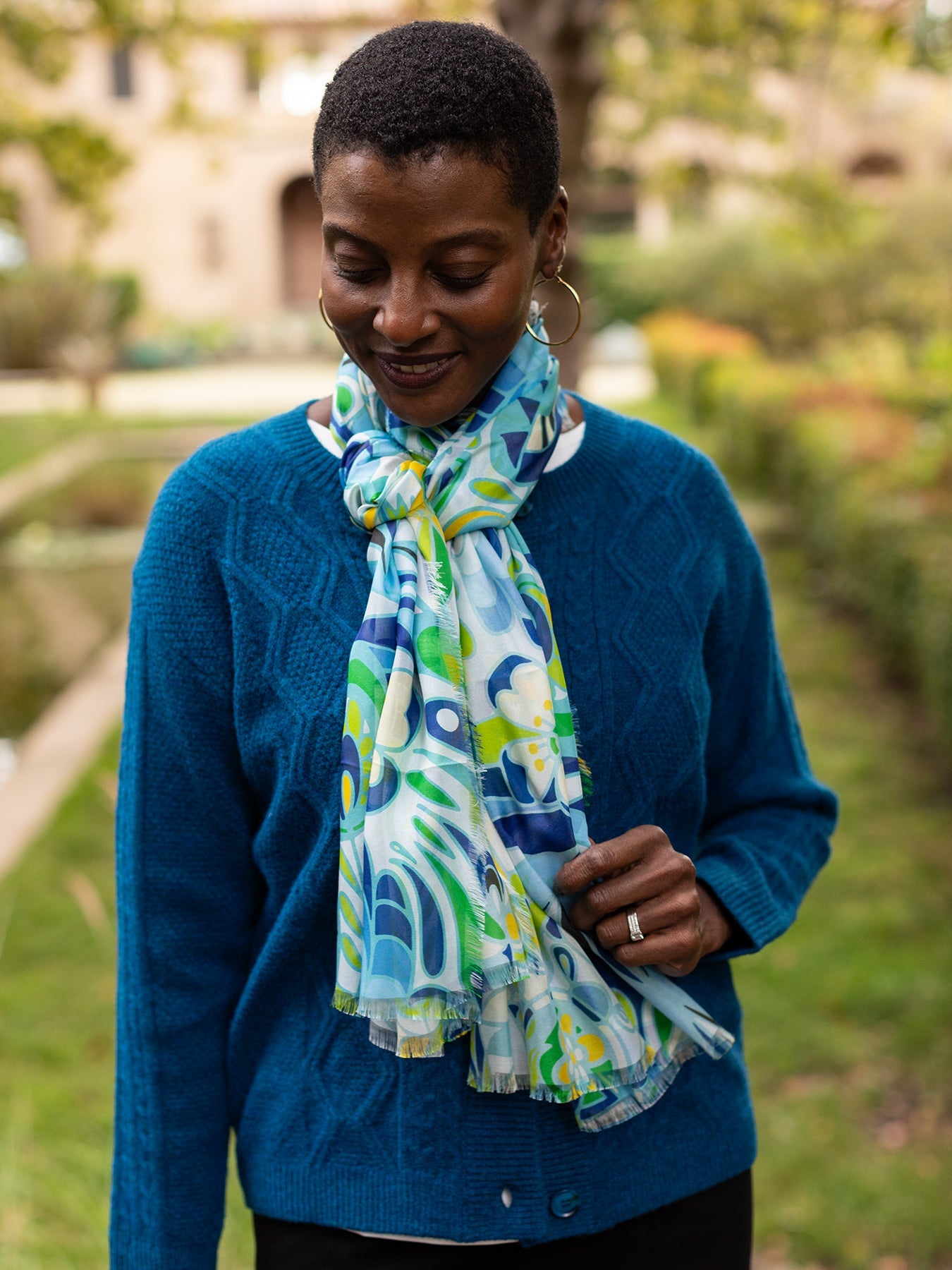 ESME silk scarf Shakalaka Light Blue - Lesley Evers - Accessories - BF200 - esme