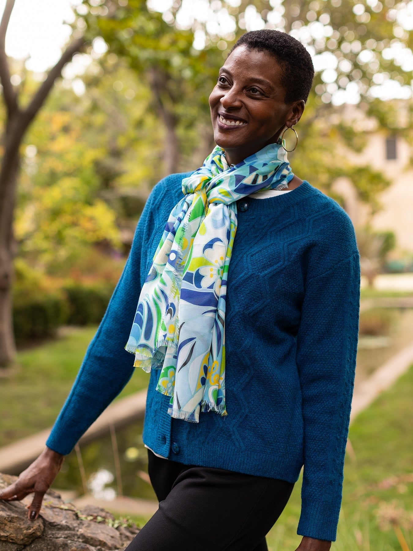 ESME silk scarf Shakalaka Light Blue - Lesley Evers - Accessories - BF200 - esme