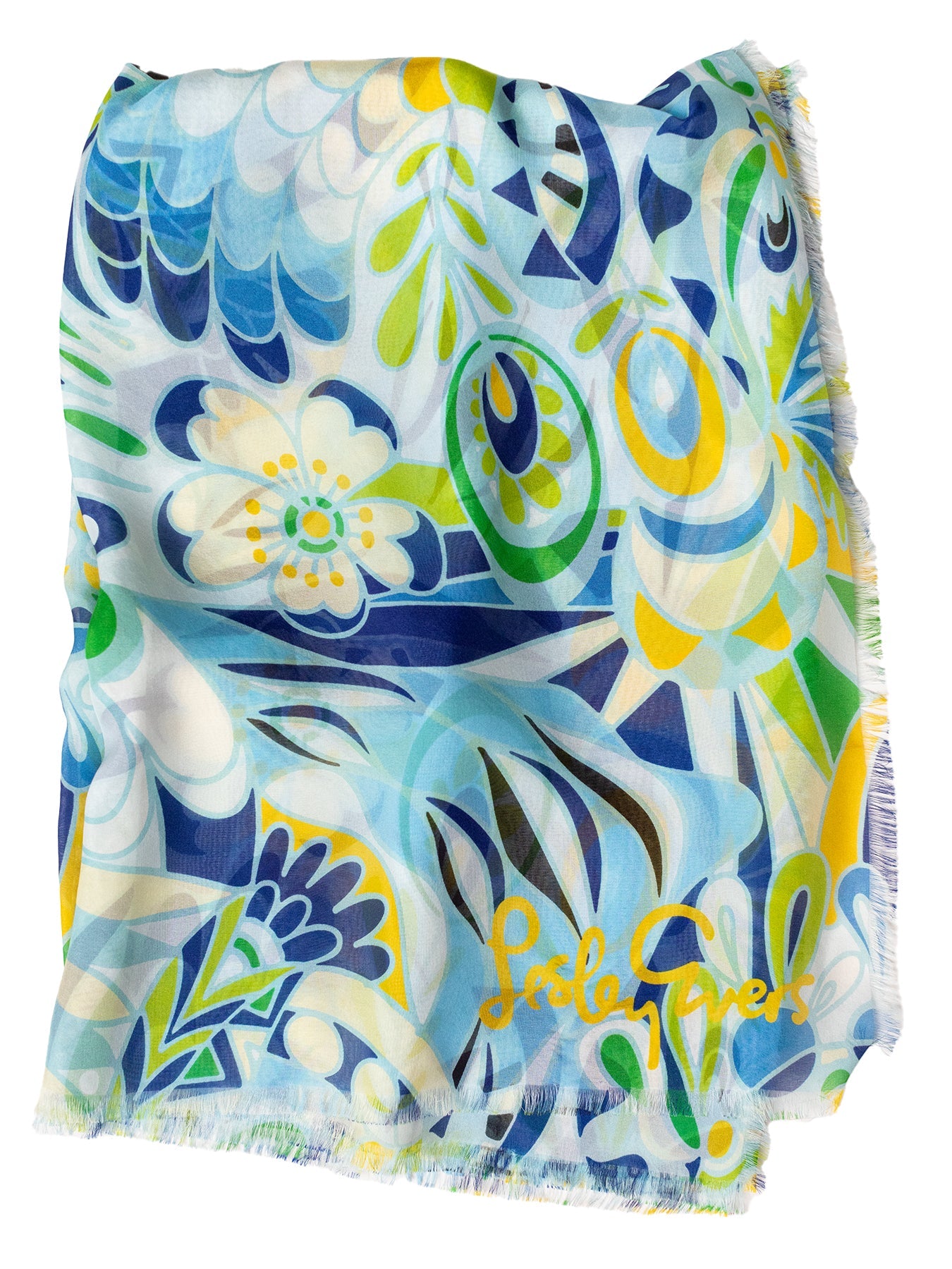 ESME silk scarf Shakalaka Light Blue - Lesley Evers - Accessories - BF200 - esme