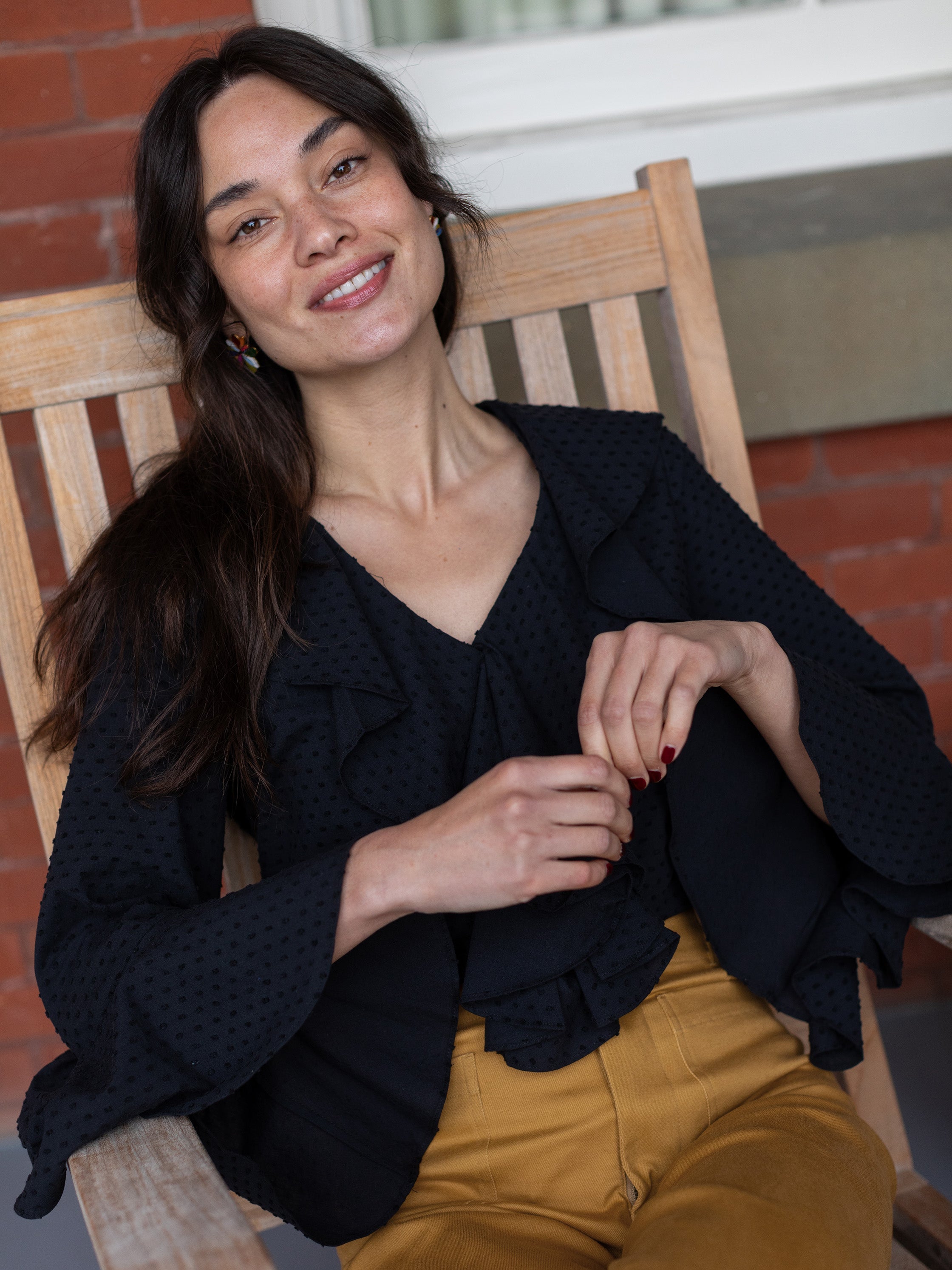 ESTELLE blouse Swiss Dot Black - Lesley Evers - Shop - Shop/All Products - Shop/Separates