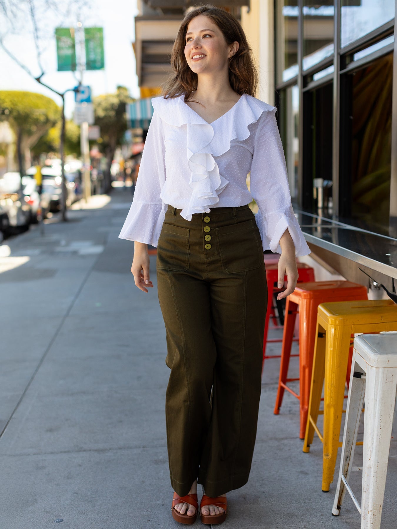 ESTELLE blouse Swiss Dot White - Lesley Evers - Shop - Shop/All Products - Shop/Separates