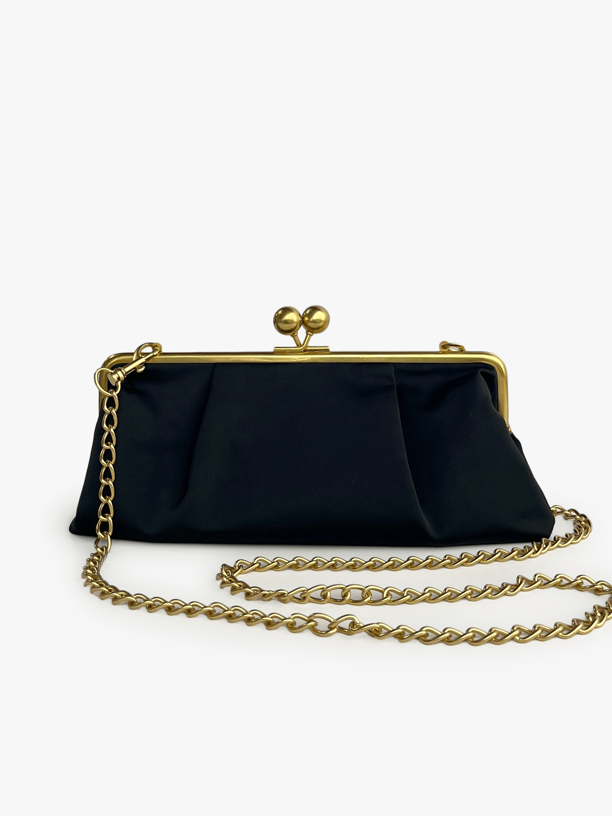 ETTA Clutch Black - Lesley Evers-Accessories-bag with silk scarf-black bag