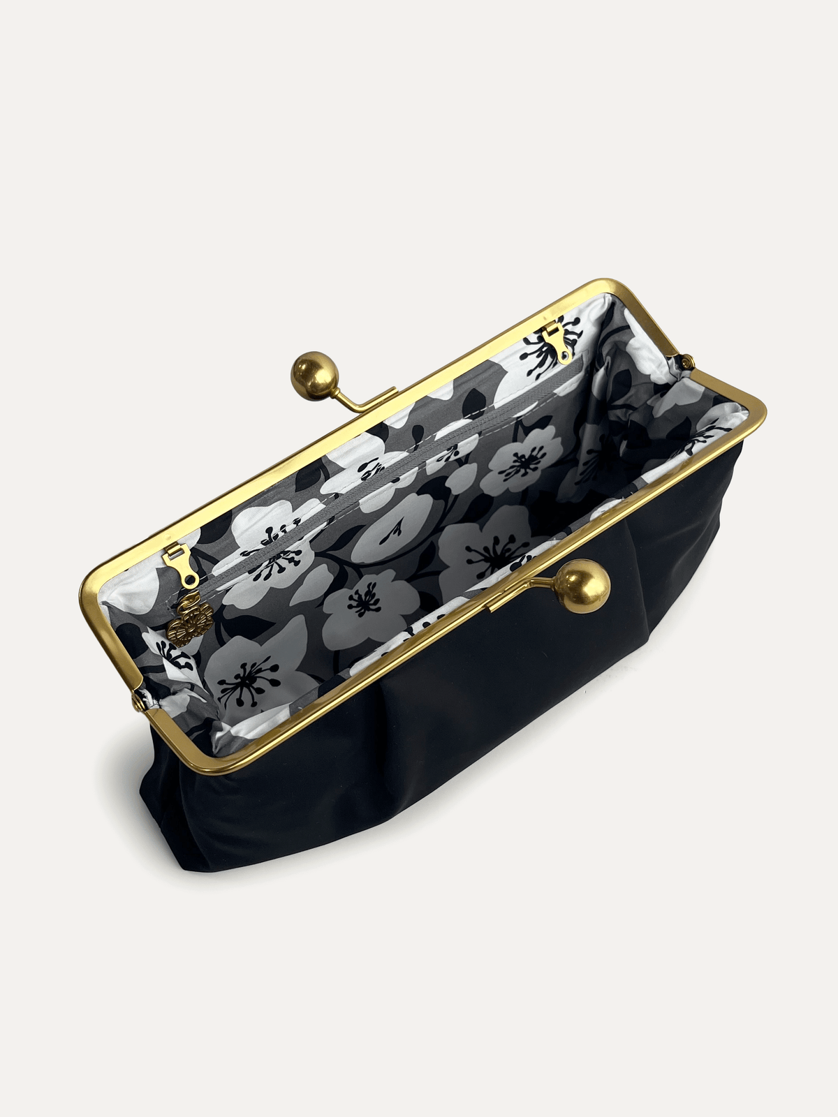 ETTA Clutch Black - Lesley Evers-Accessories-bag with silk scarf-black bag