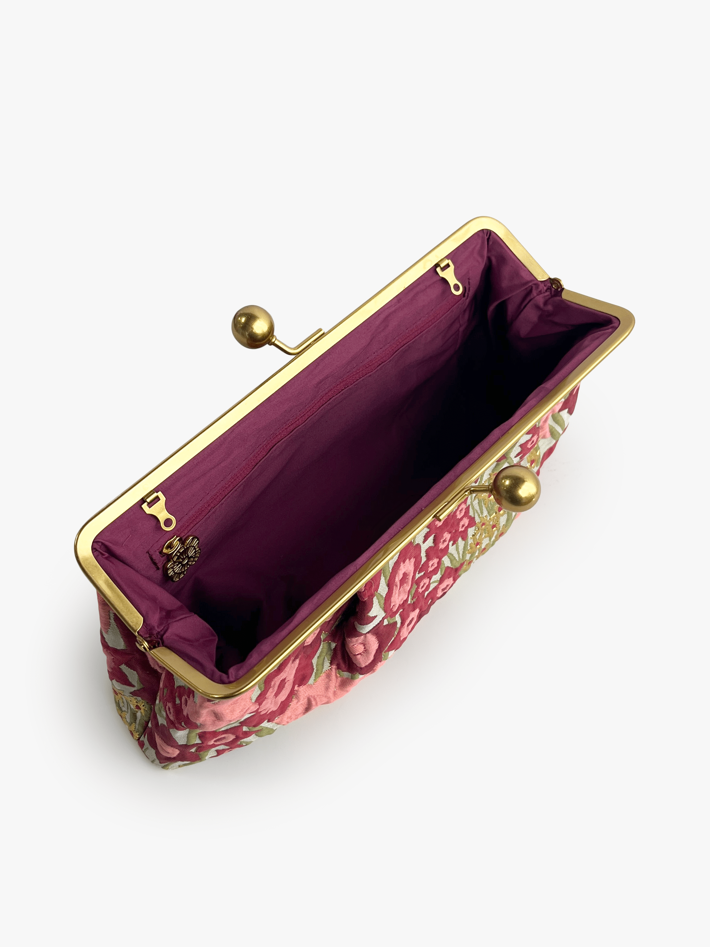 ETTA Clutch Daffodils Pink - Lesley Evers-Accessories-accessory-bag with silk scarf