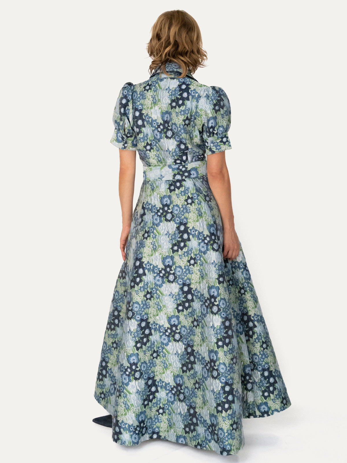 EVANGELINE dress Daffodils Blue - Lesley Evers-Dress-evangeline-formal