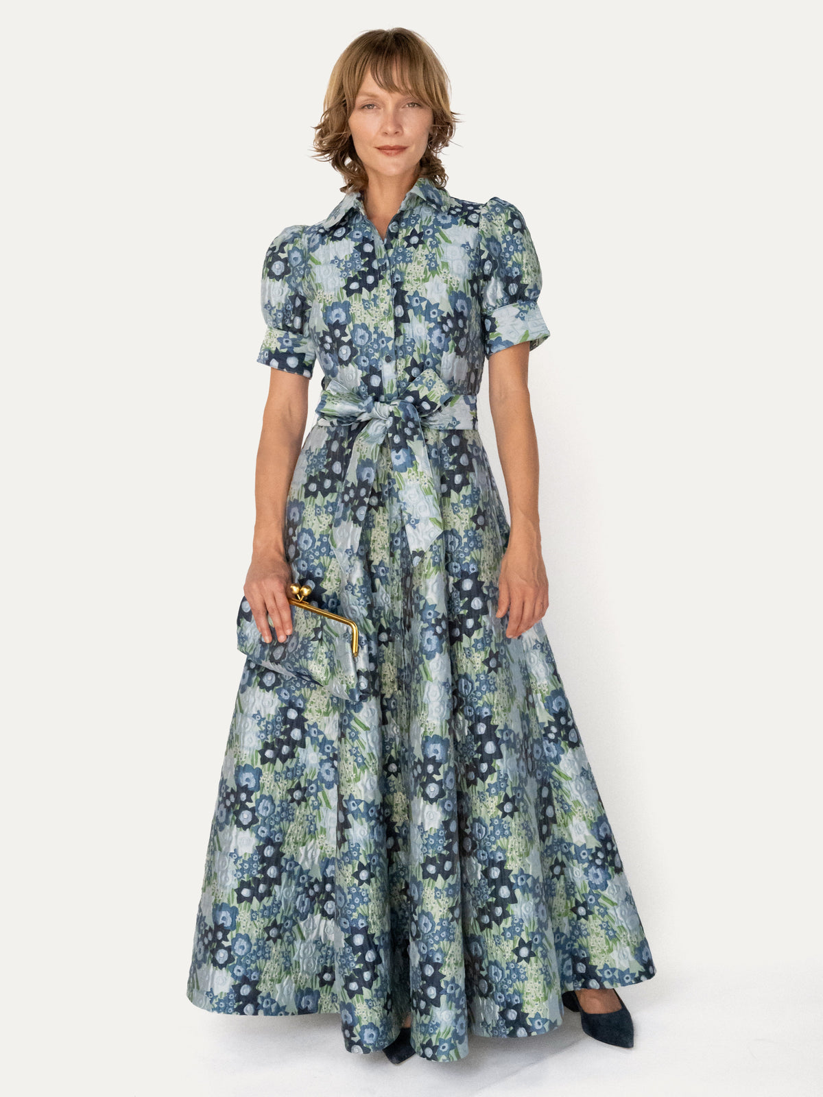 EVANGELINE dress Daffodils Blue - Lesley Evers-Dress-evangeline-formal