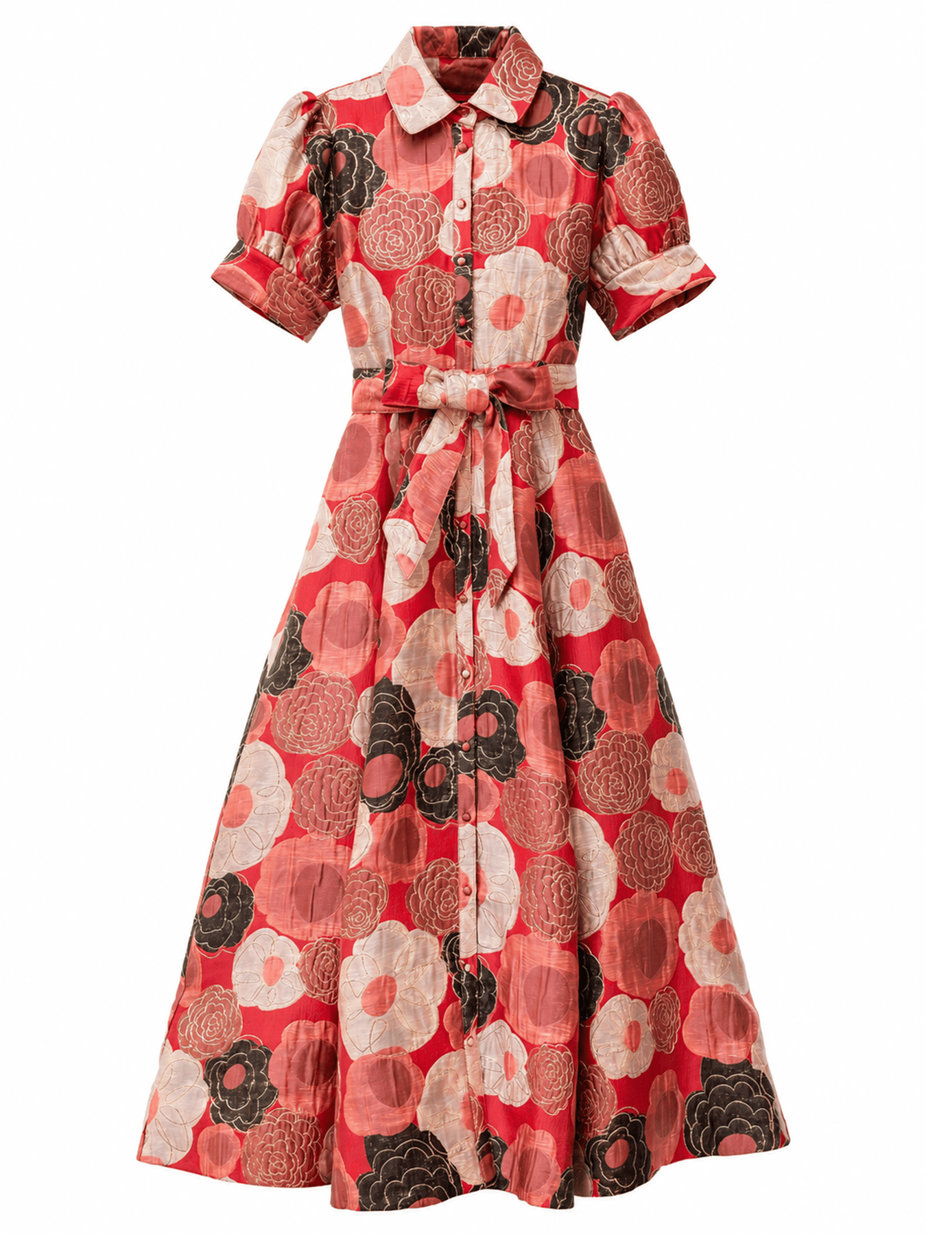 EVANGELINE dress Flower Charm Red - Lesley Evers-Dress-formal-gown