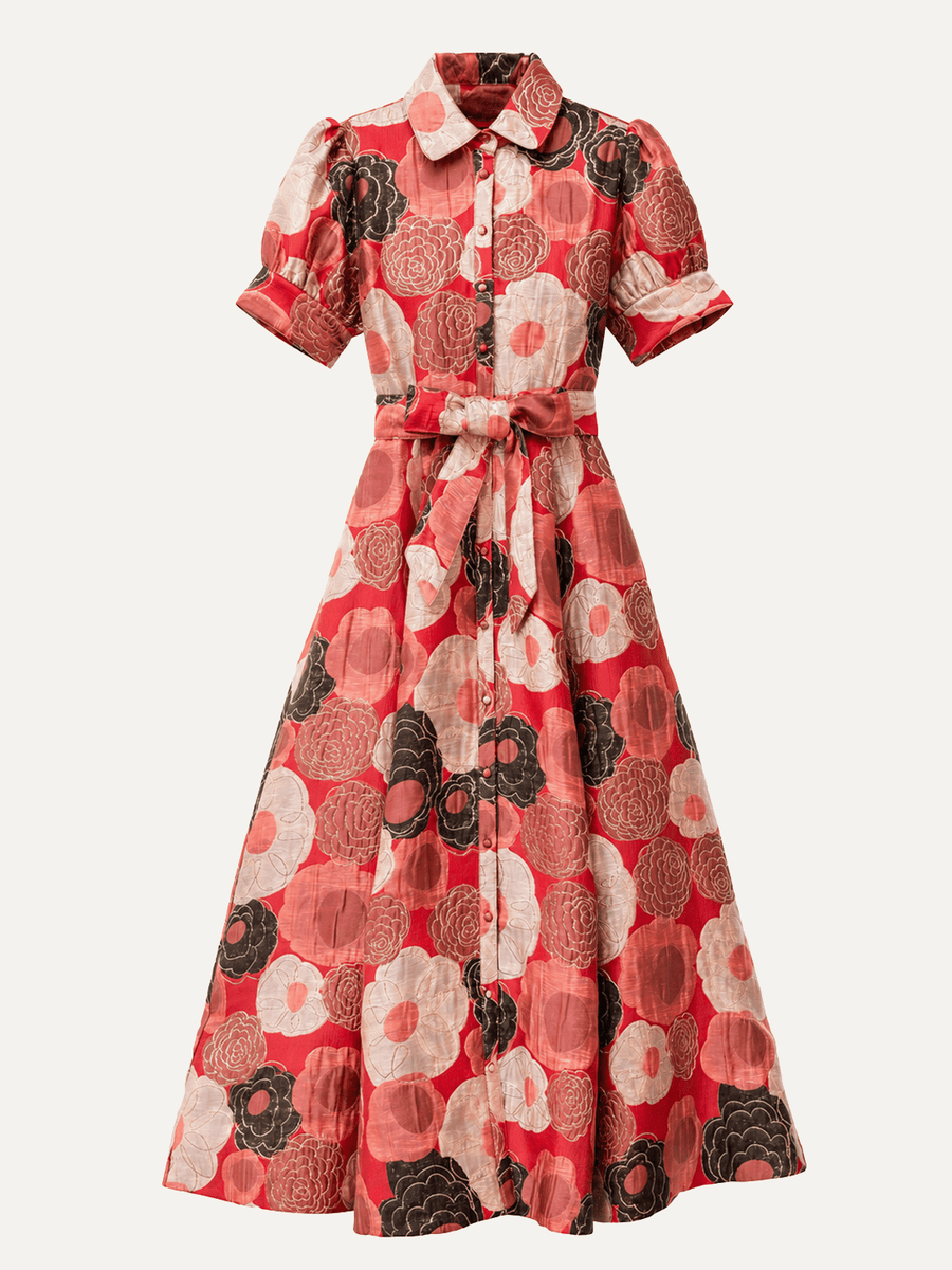 EVANGELINE dress Flower Charm Red – Lesley Evers