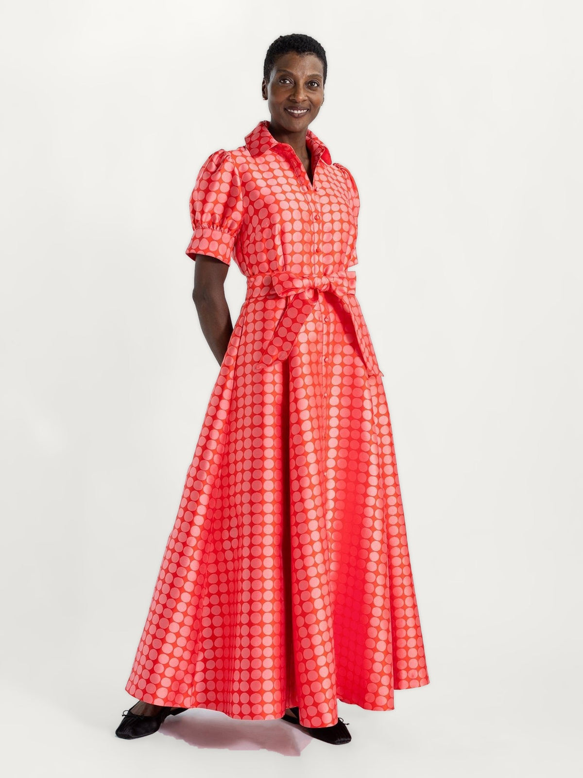 EVANGELINE dress Pink Dots - Lesley Evers-Dress-evangeline-formal