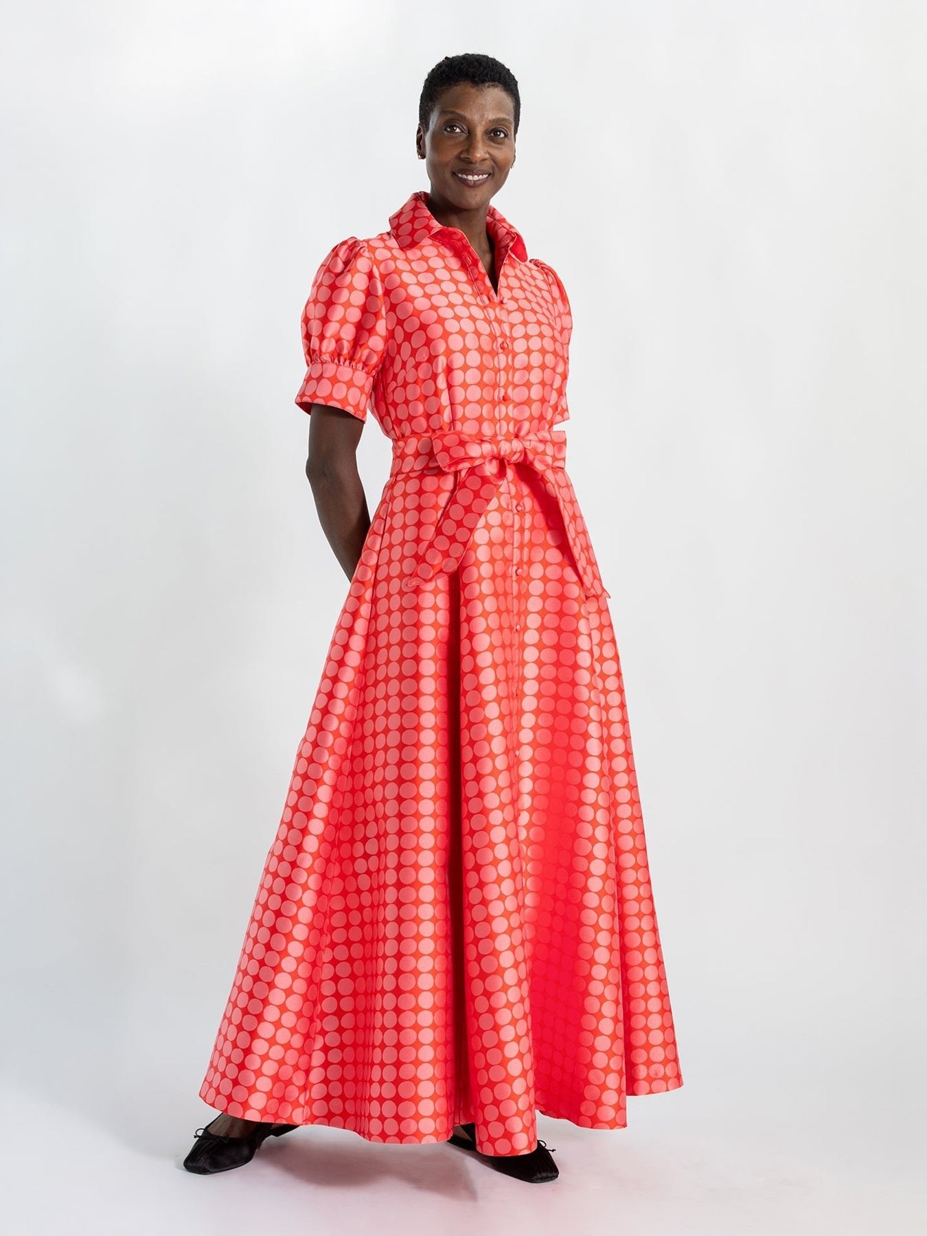 EVANGELINE dress Pink Dots - Lesley Evers-Dress-evangeline-formal