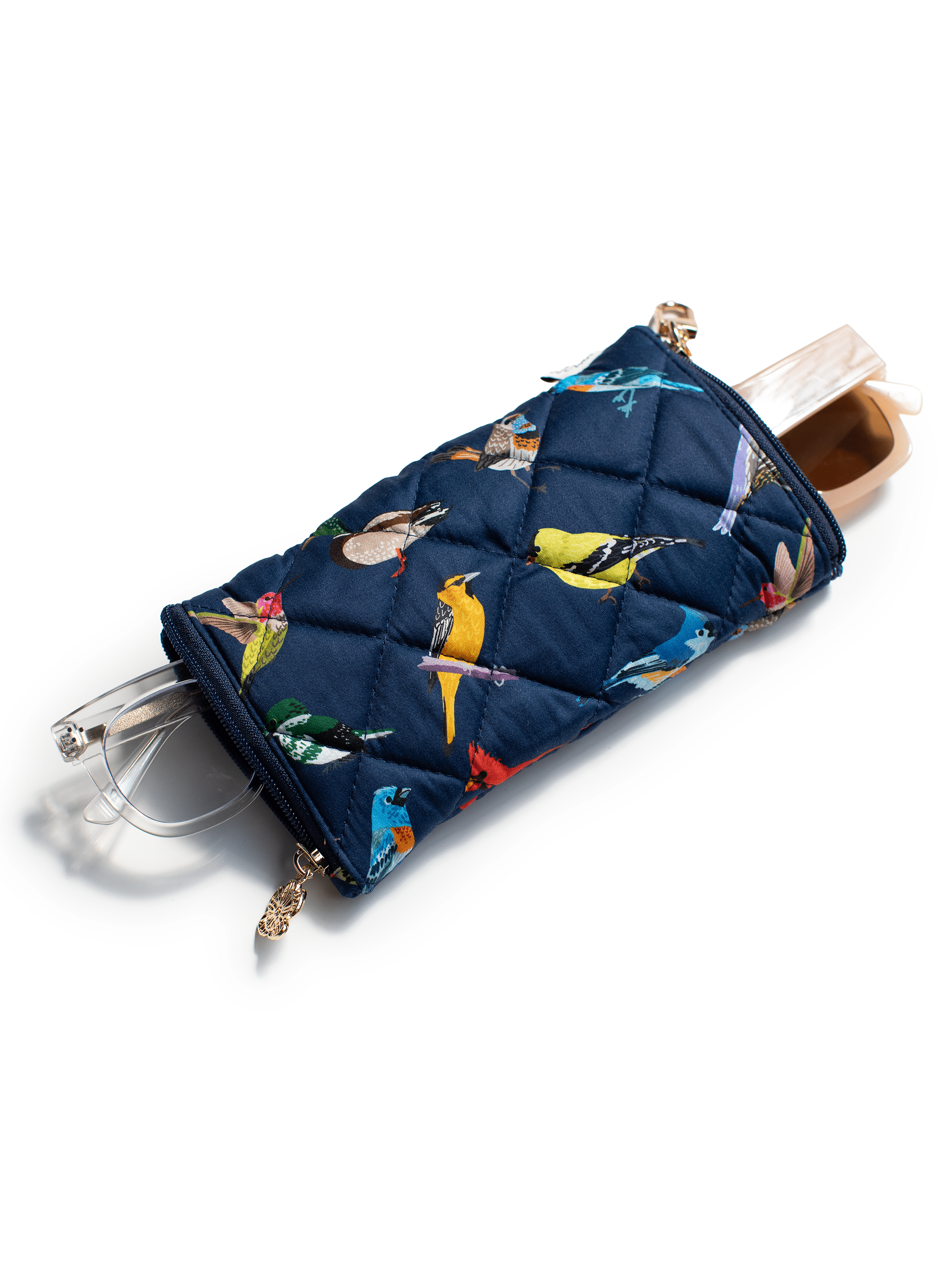 Eyeglass Case Navy Birds - Lesley Evers - Accessories - eyeglass case - pouch